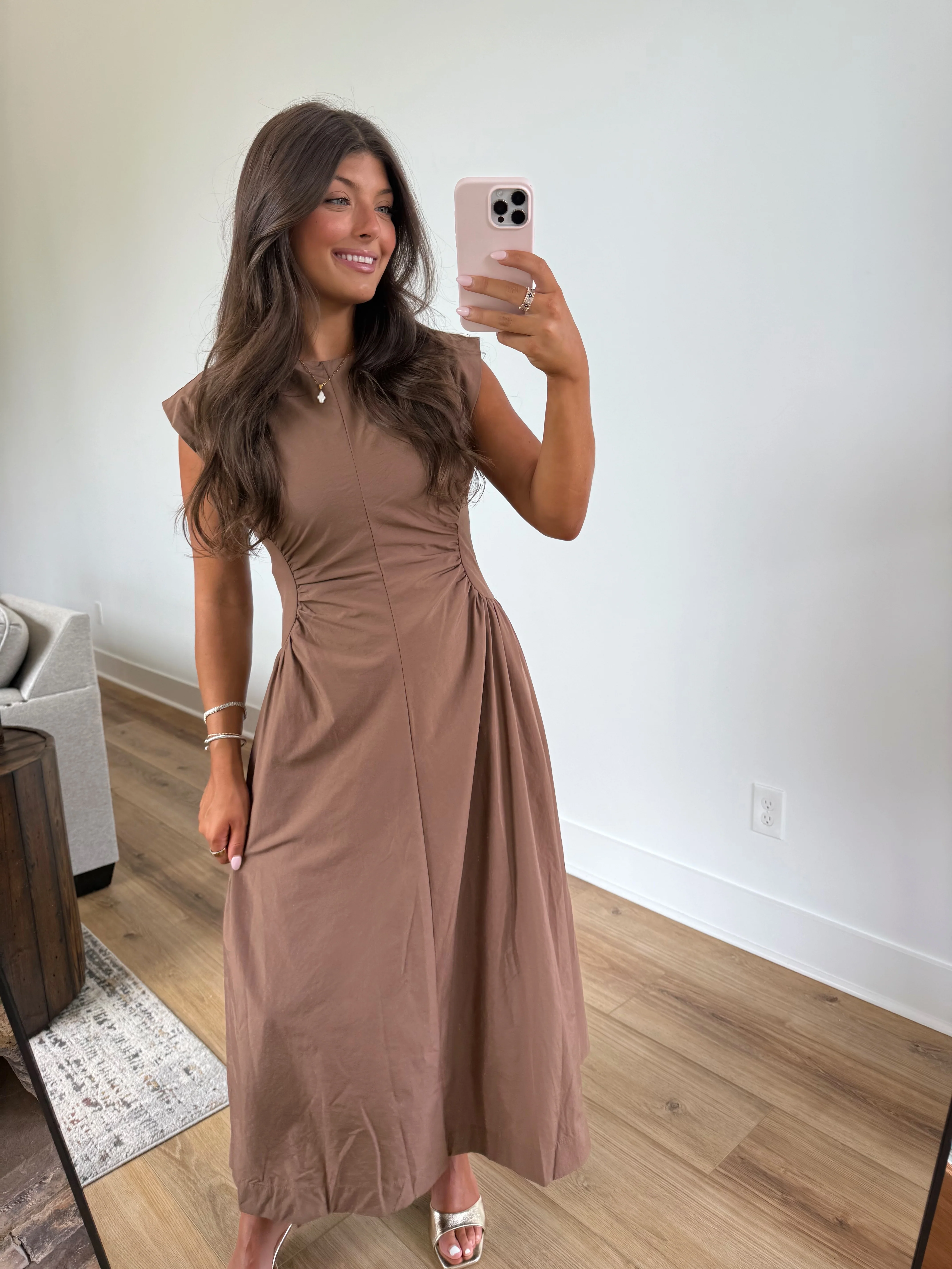 The Sienna Sculpt Dress (Brown)(Restock) - Image 4