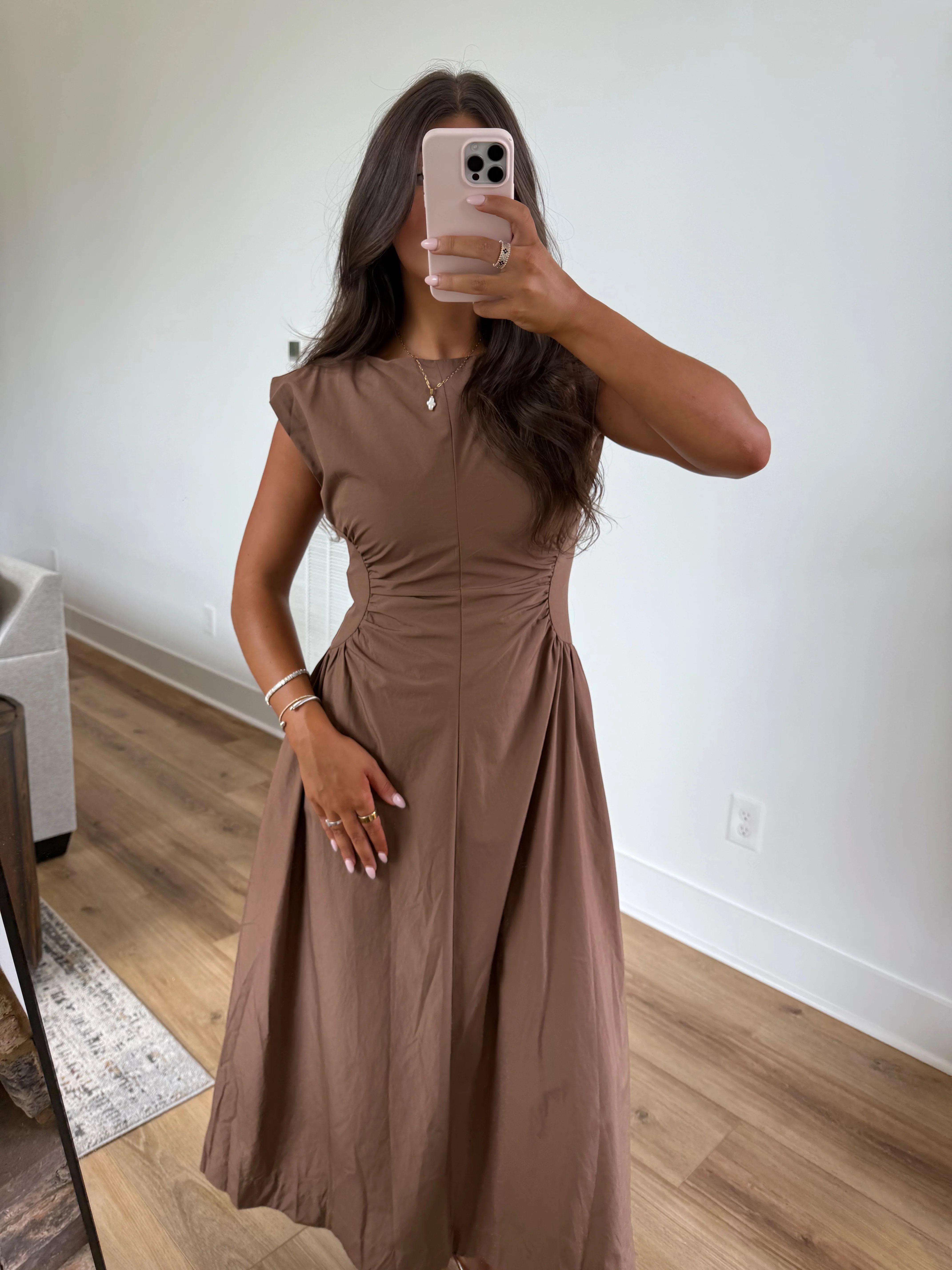 The Sienna Sculpt Dress (Brown)(Restock) - Image 5
