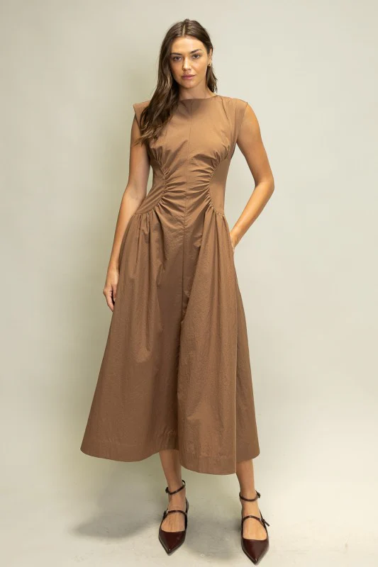 The Sienna Sculpt Dress (Brown)(Restock) - Image 7