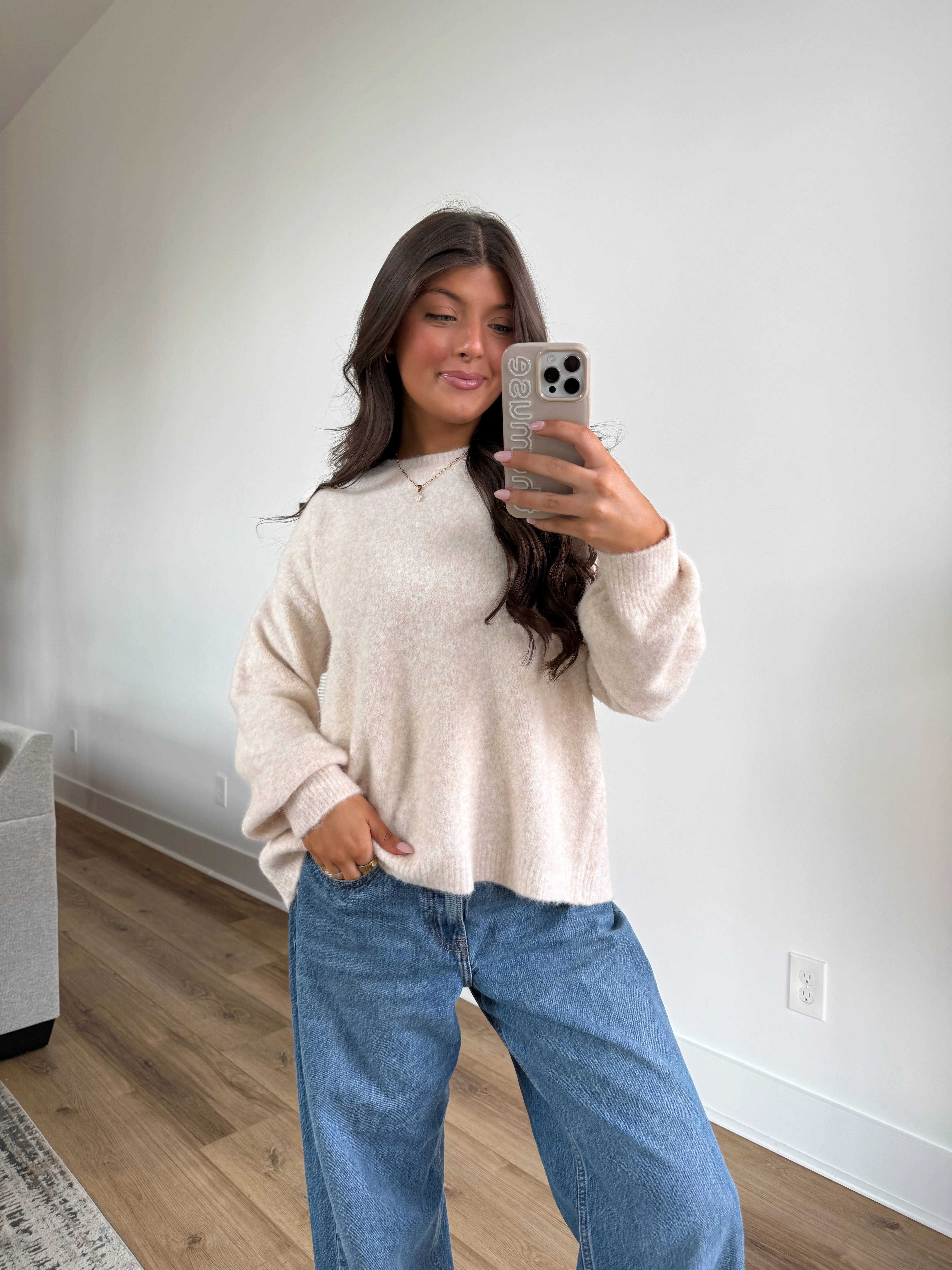 The Snowfall Bow Sweater (Cream)