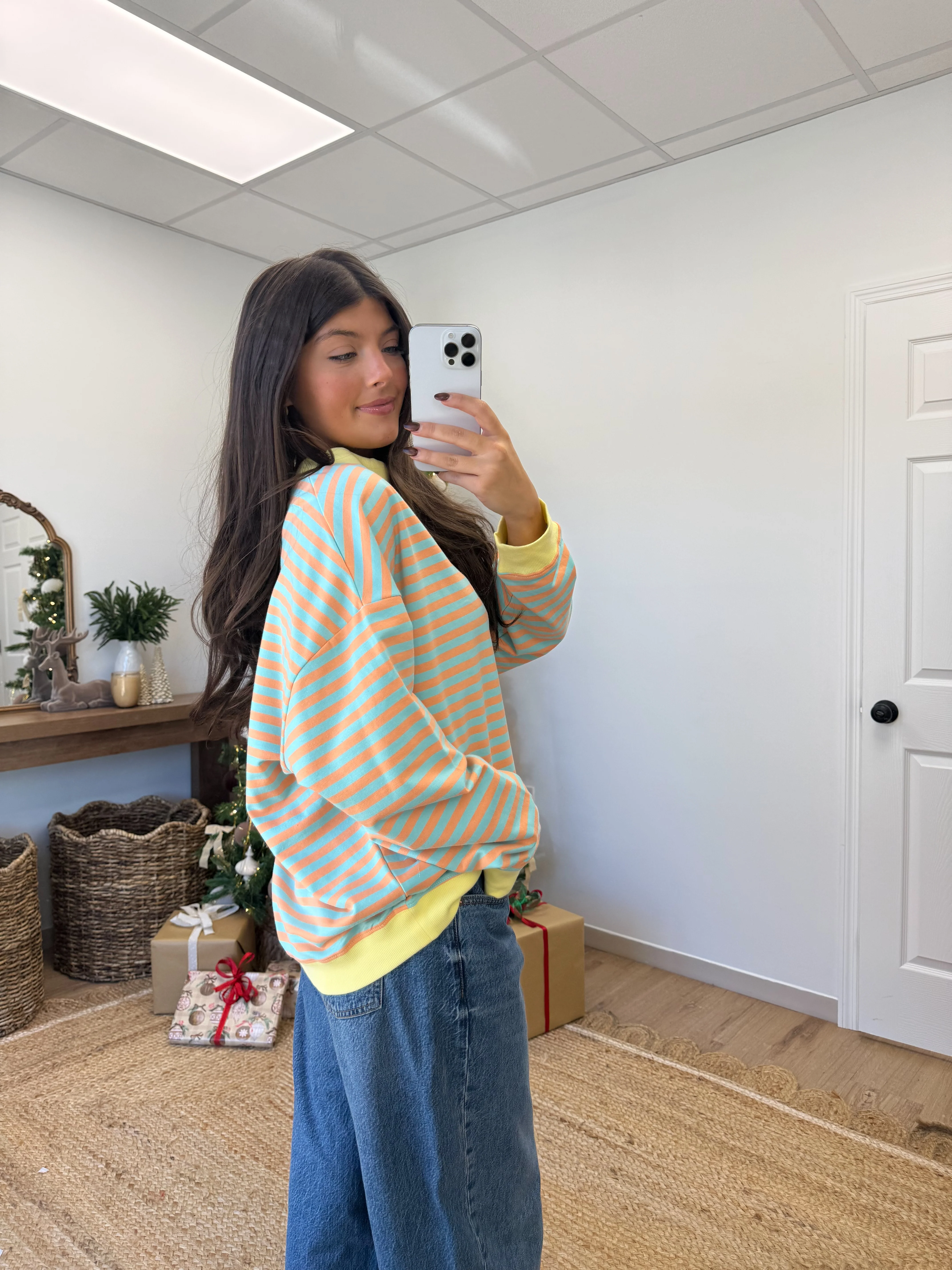 The Sugar Stripe Mockneck (Orange/Blue) - Image 3