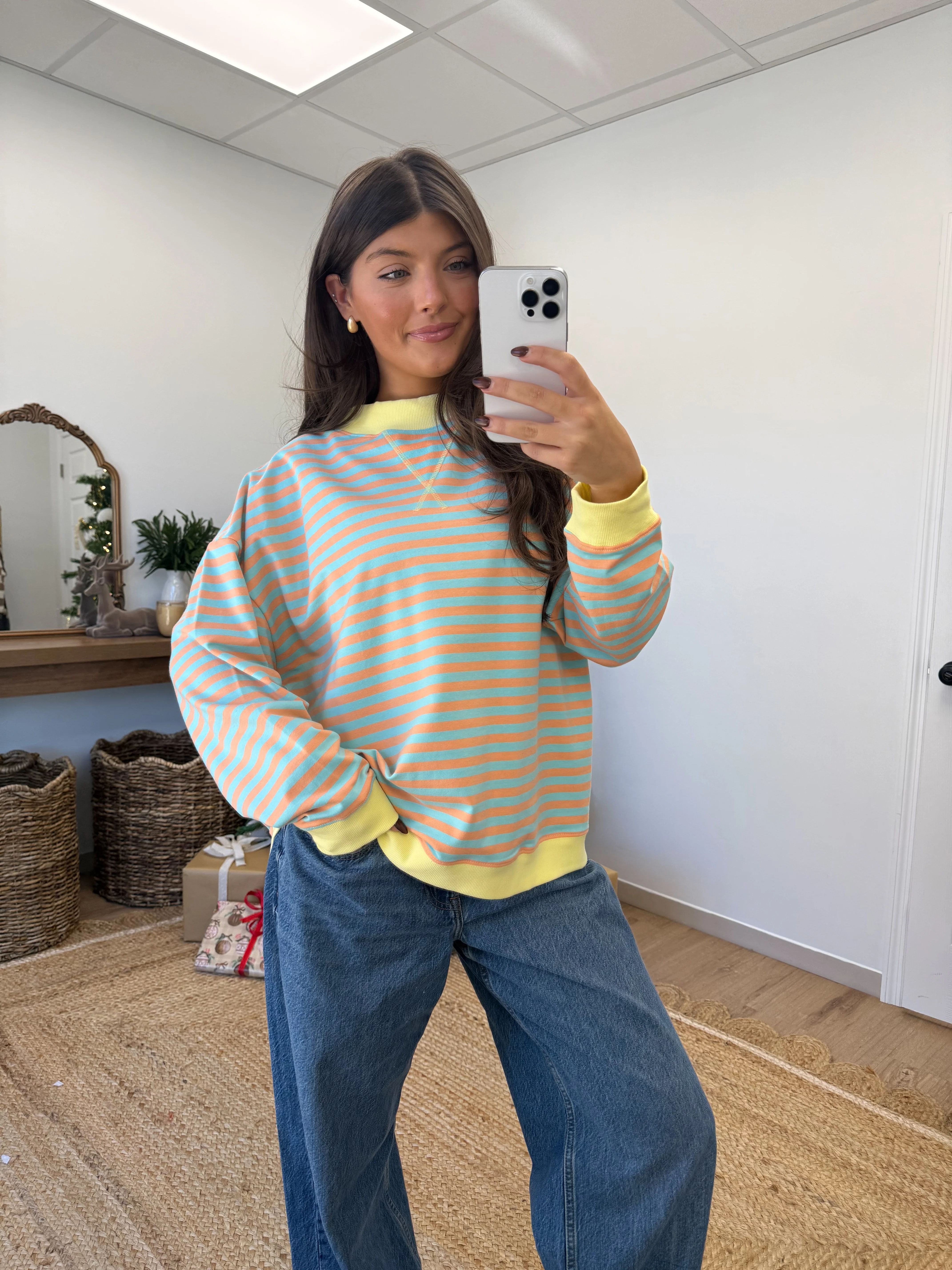 The Sugar Stripe Mockneck (Orange/Blue) - Image 5