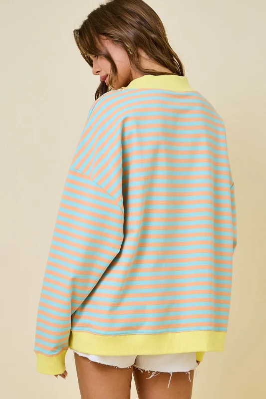 The Sugar Stripe Mockneck (Orange/Blue) - Image 7