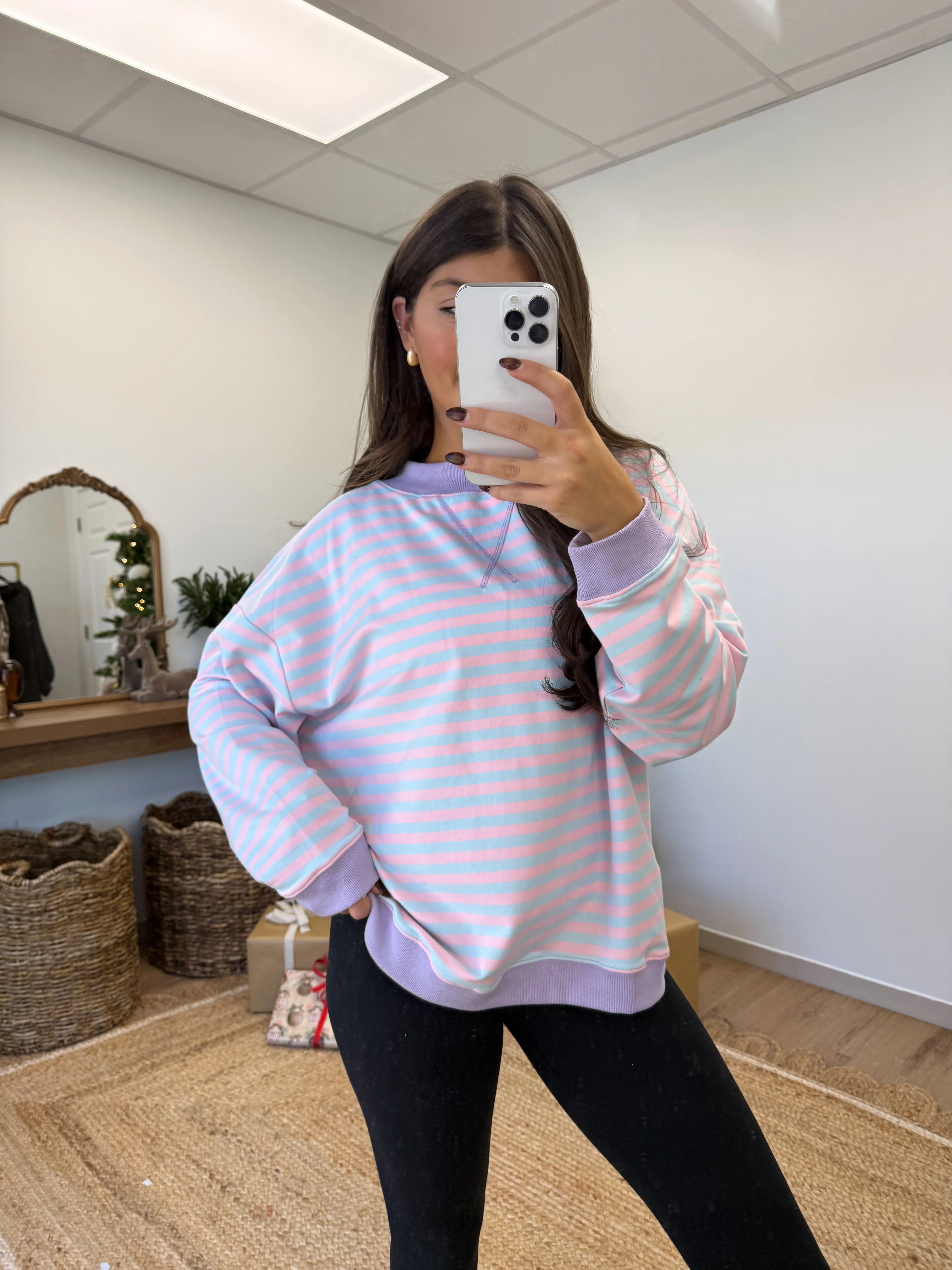 The Sugar Stripe Mockneck (Pink/Blue) - Image 2