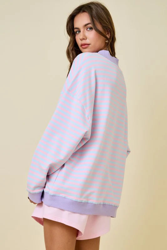 The Sugar Stripe Mockneck (Pink/Blue) - Image 4