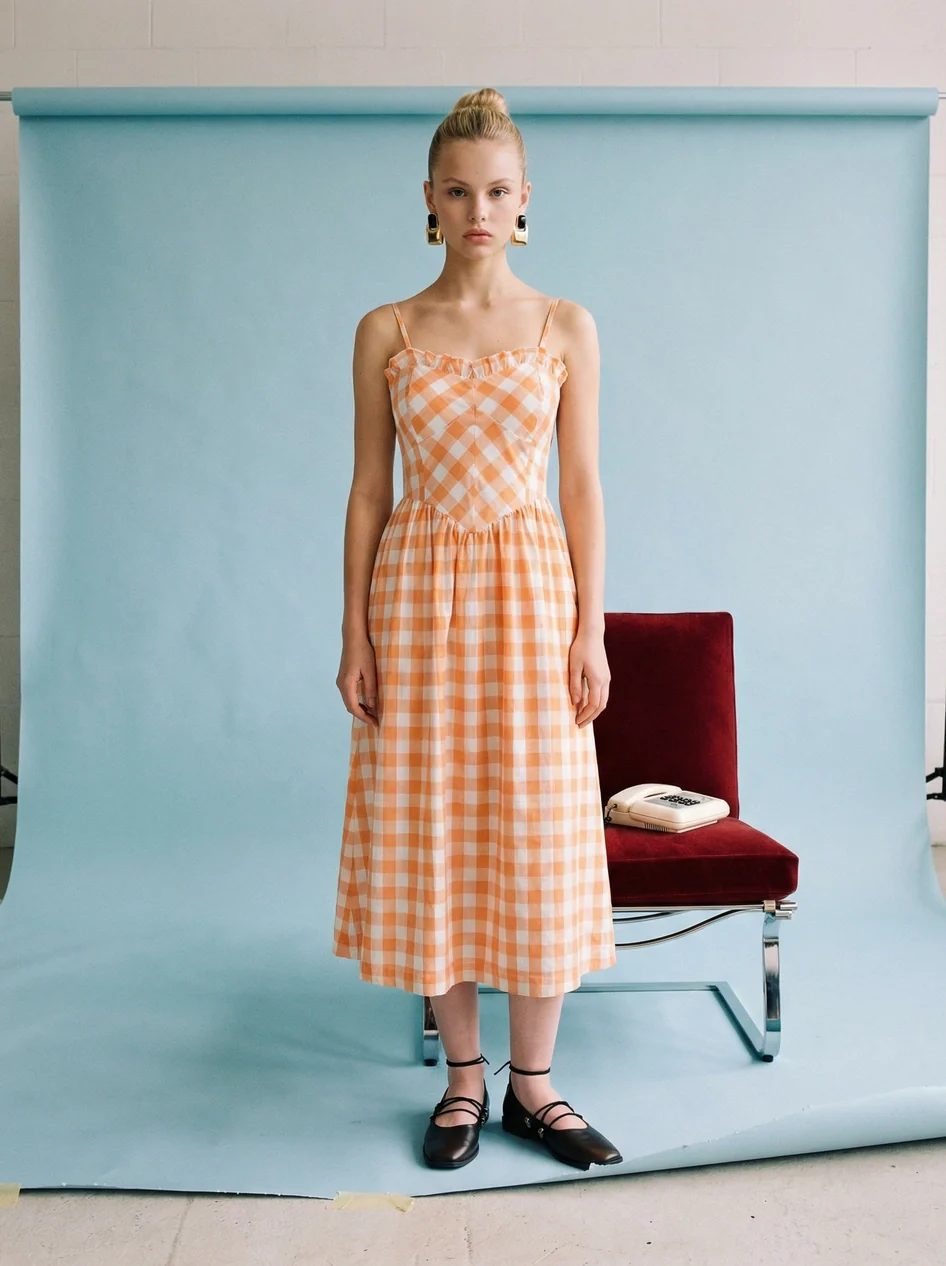 The Tangerine Gingham Midi - Image 5