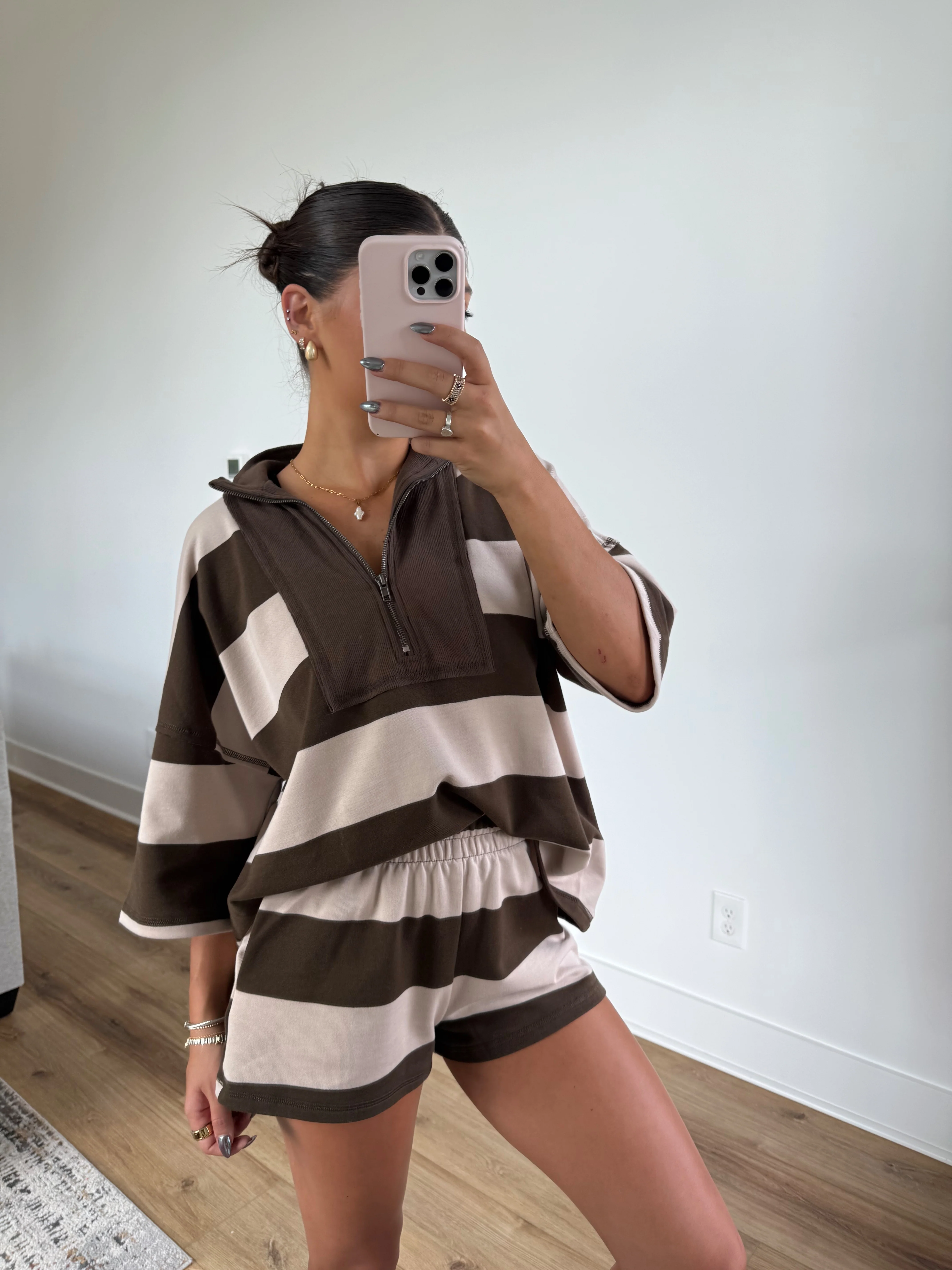 The Varsity Stripe Set (Mocha) - Image 2