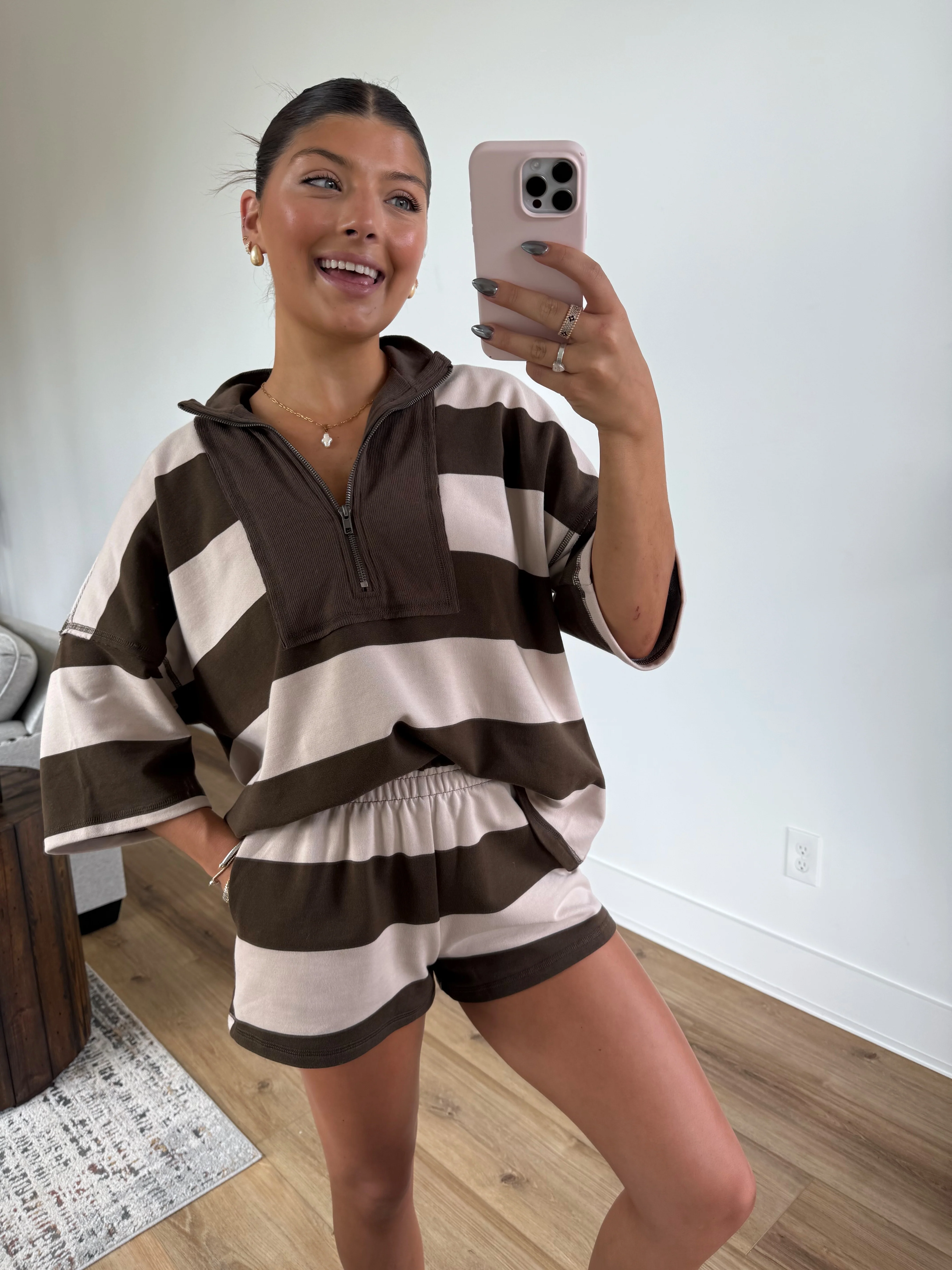 The Varsity Stripe Set (Mocha) - Image 4