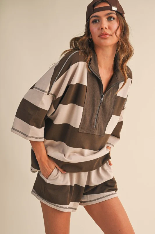 The Varsity Stripe Set (Mocha) - Image 9