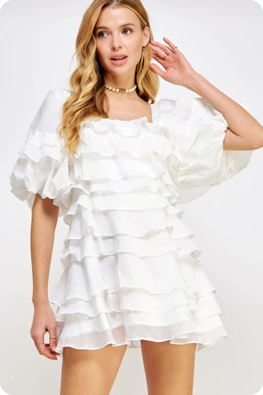 The White Tiered Dress - Image 7