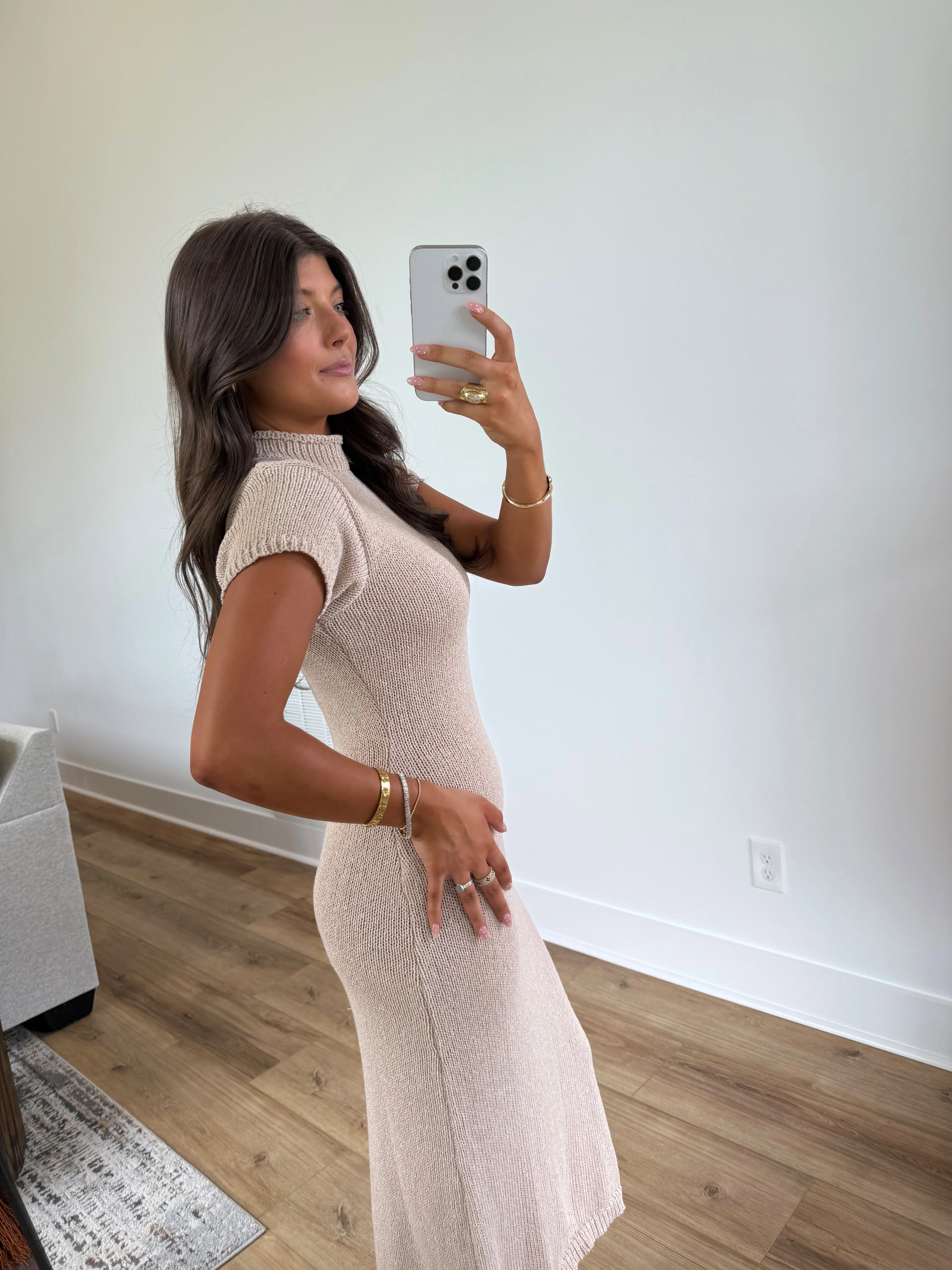 Toasted Almond Knit Dress - Image 3