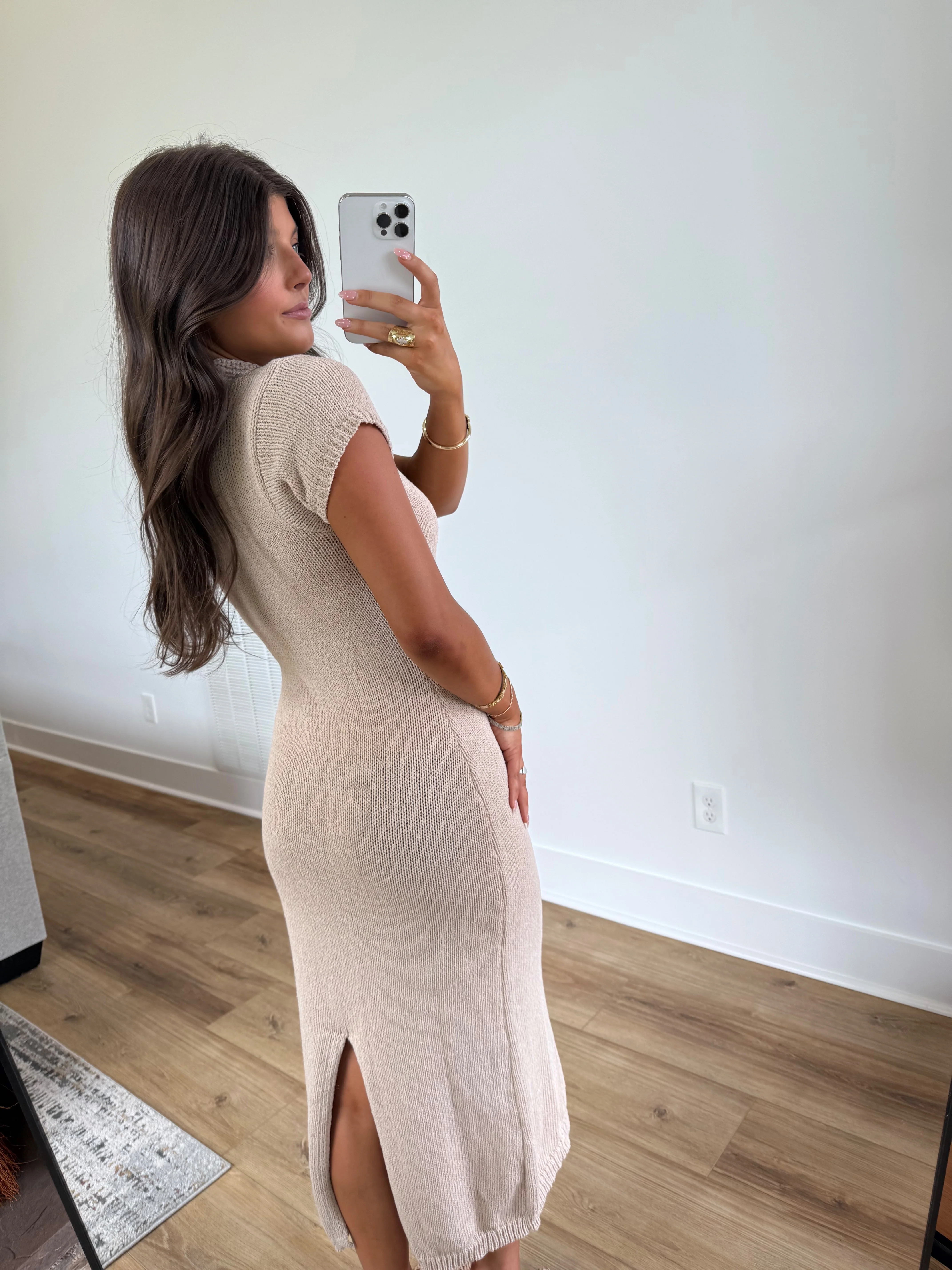 Toasted Almond Knit Dress - Image 5