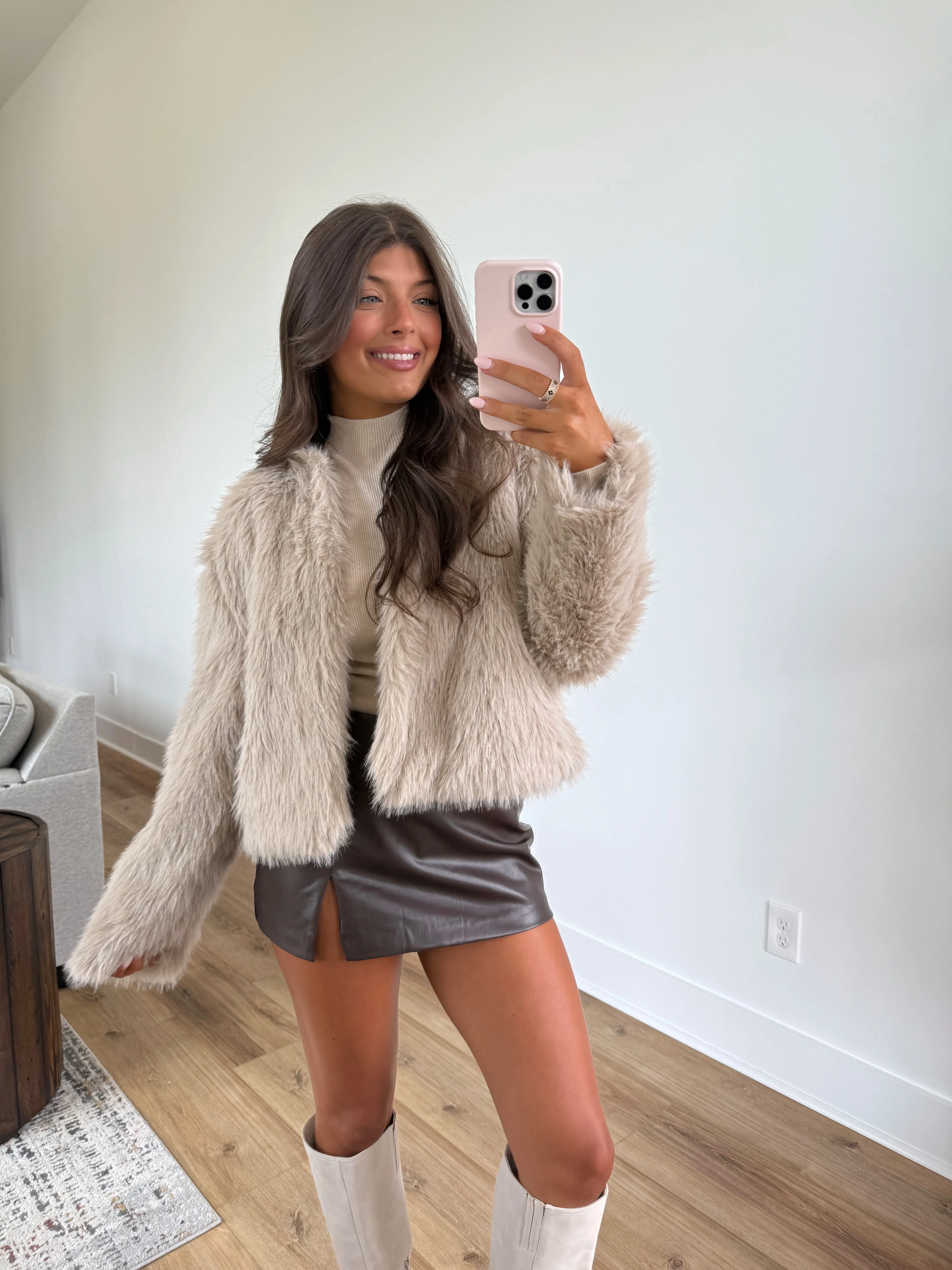 Toffee Luxe Fur Coat - Image 2