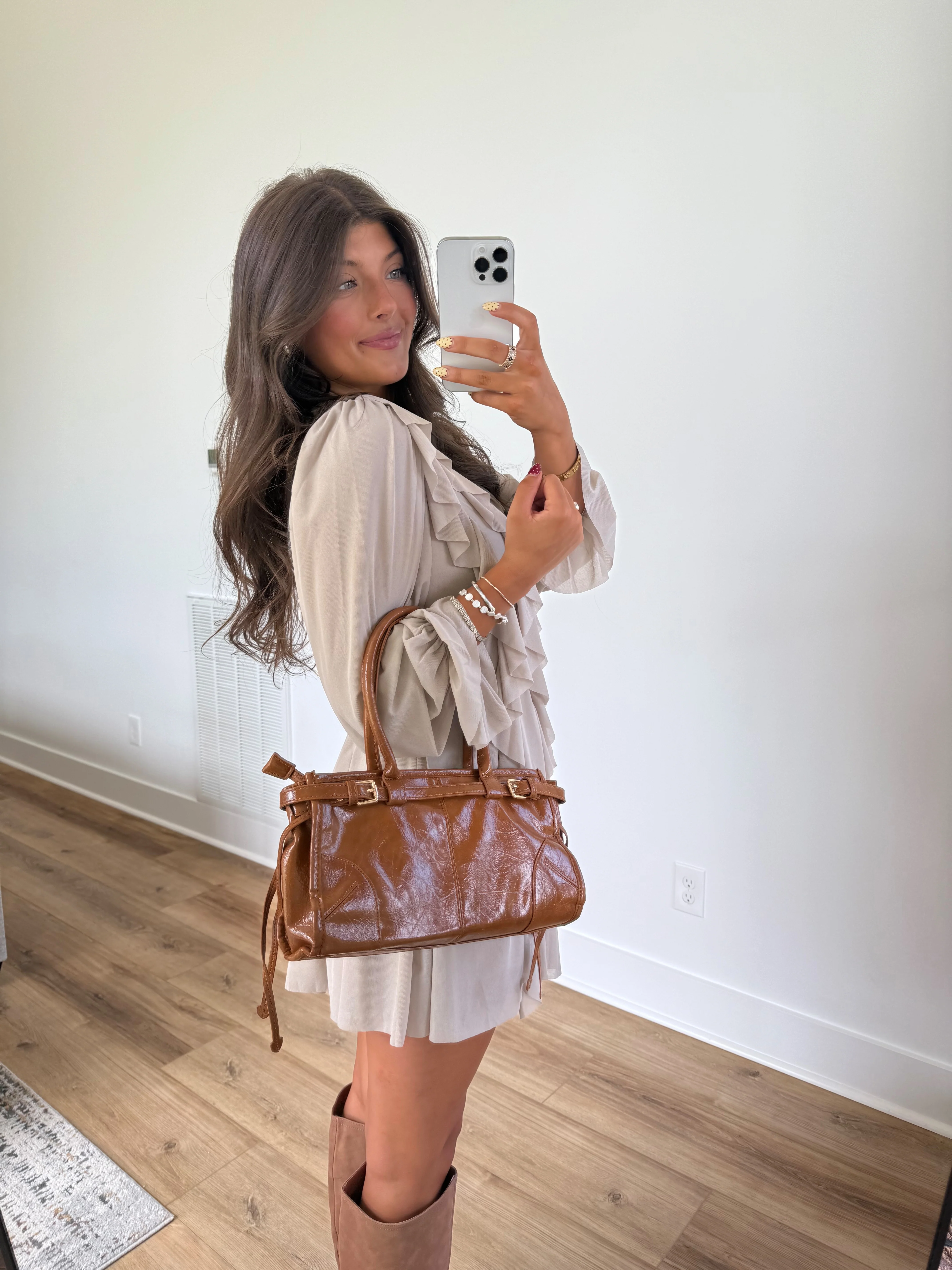 Toffee Top Handle Bag - Image 4