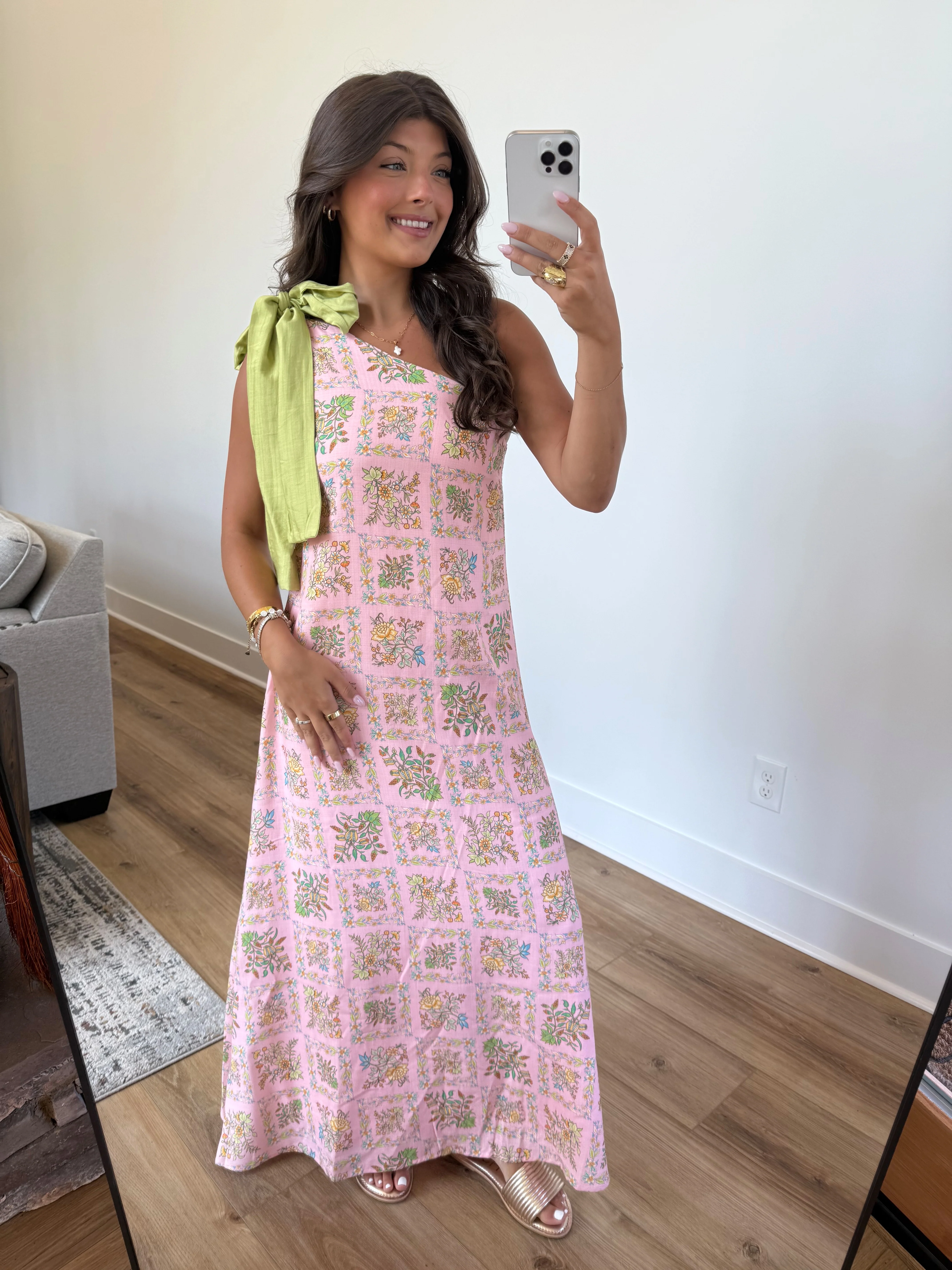 Townes One Shoulder Maxi (Pink) - Image 5