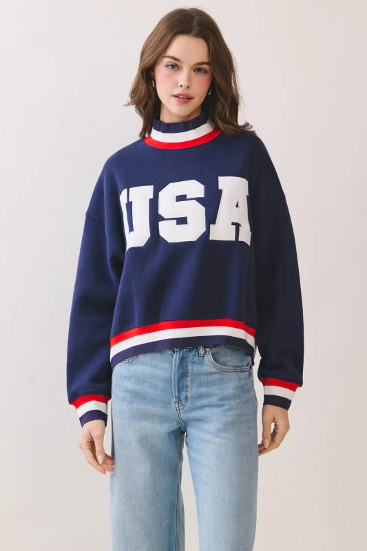 USA Varsity Sweatshirt (Navy) - Image 6