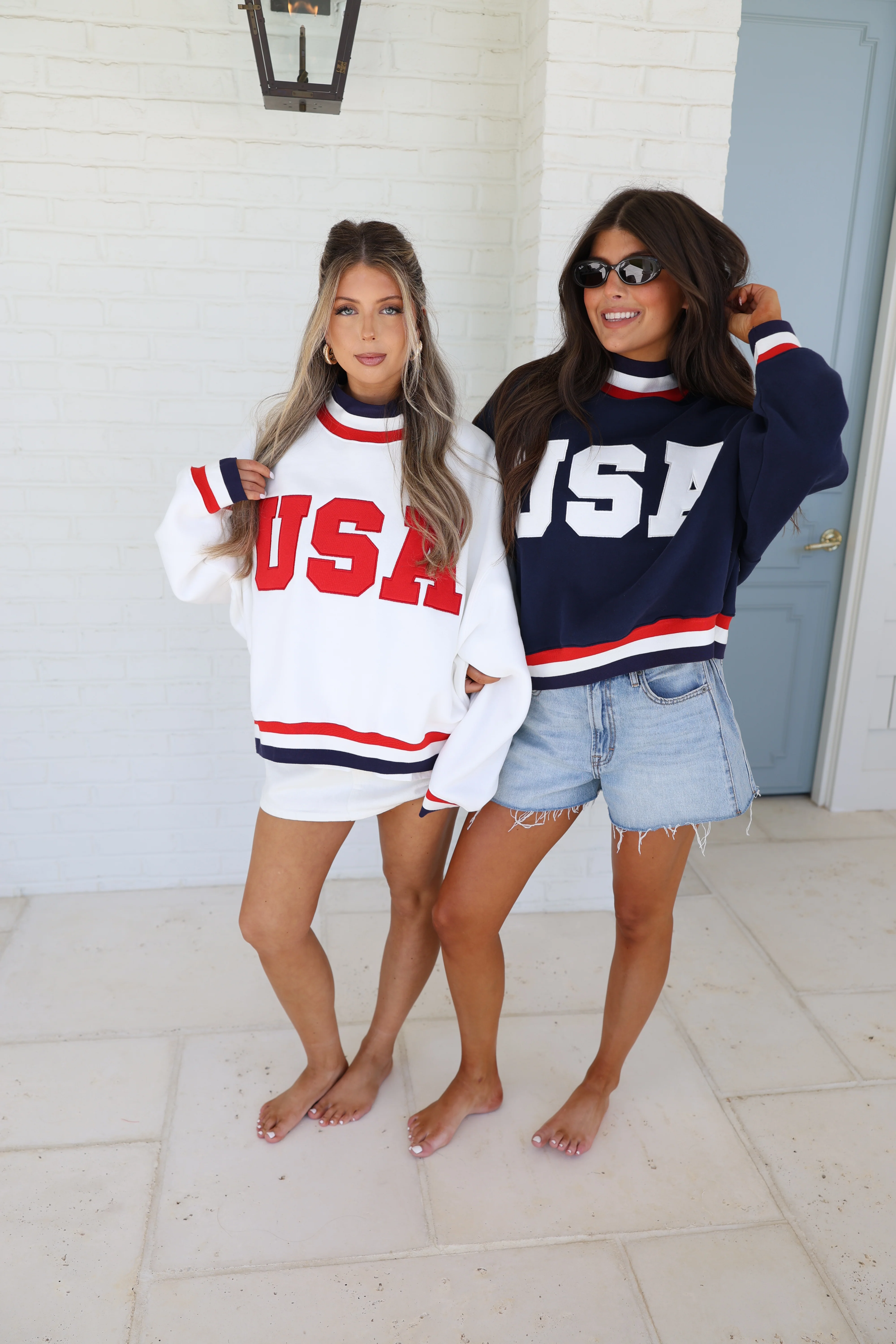 USA Varsity Sweatshirt (White) - Image 5