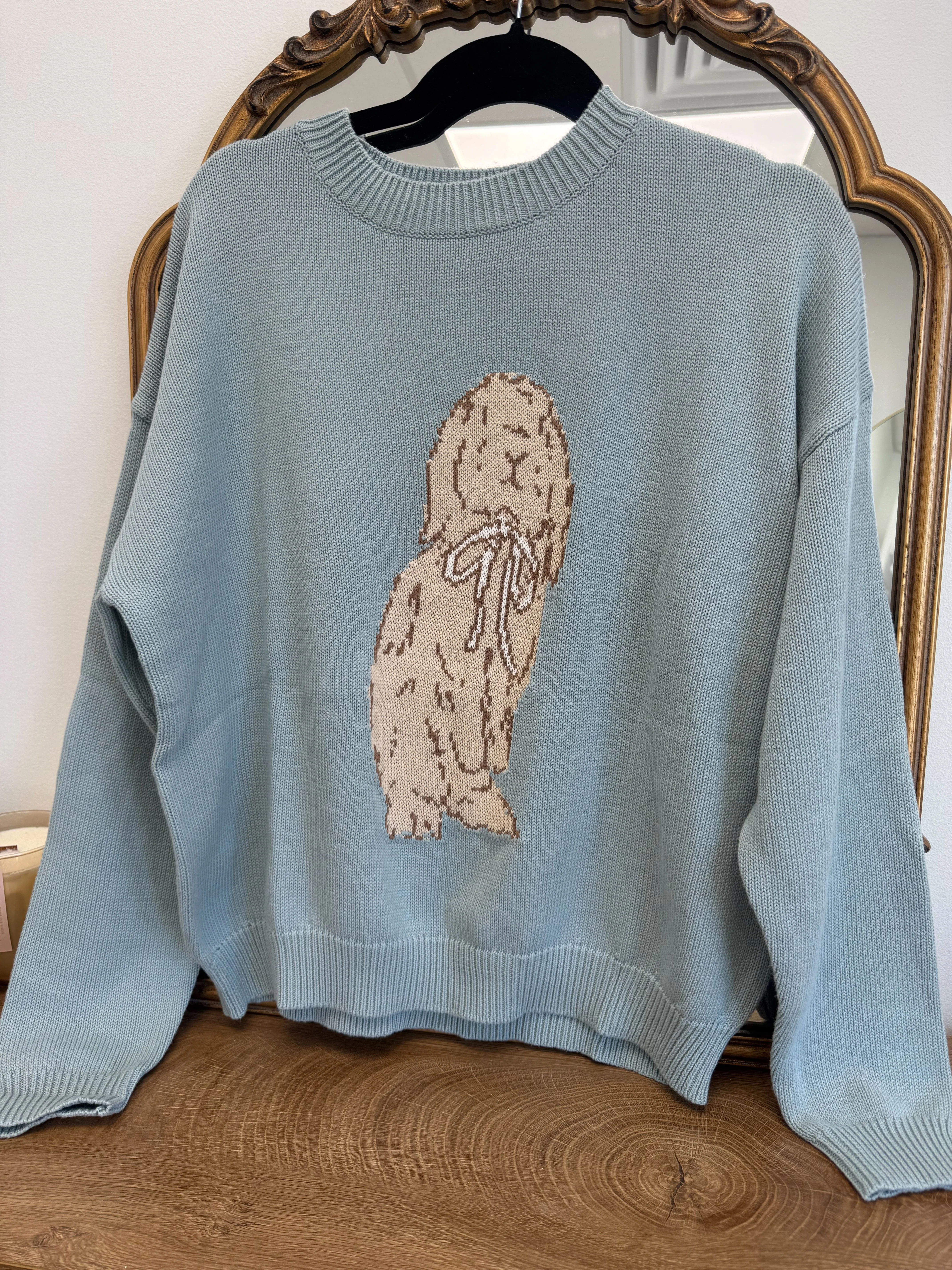Vintage Bunny Sweater (Blue)