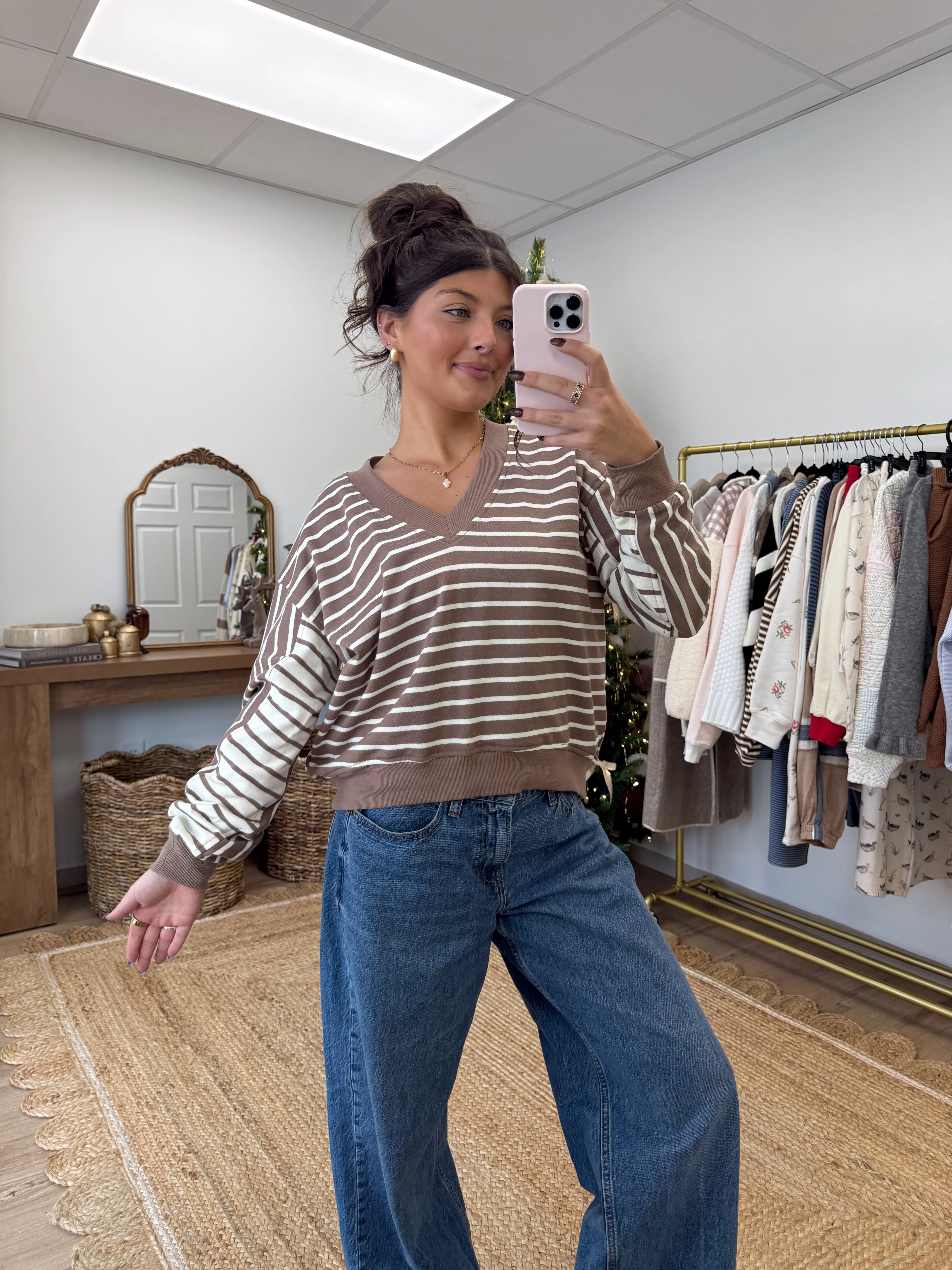 Warm Latte Stripe Top - Image 3