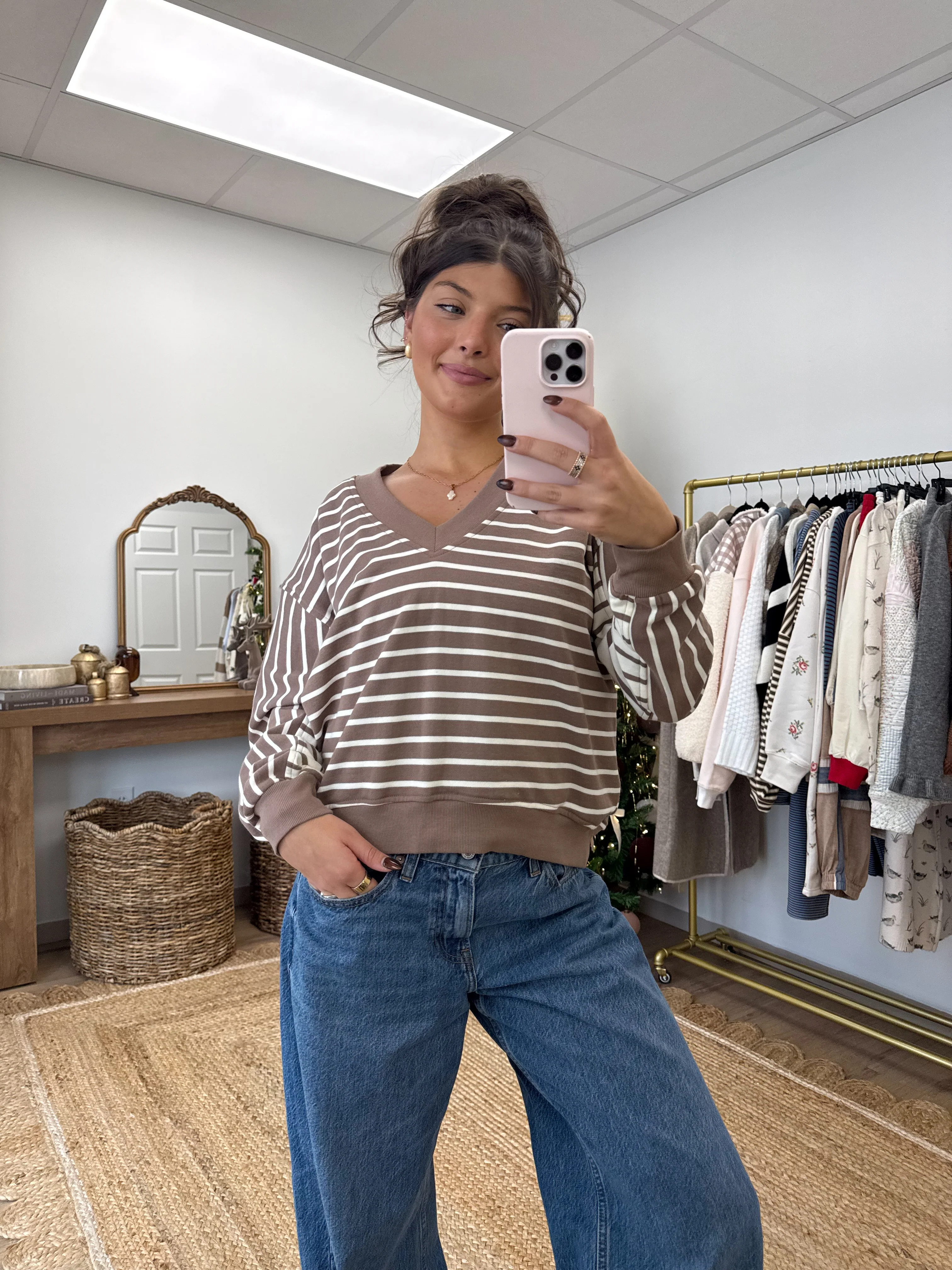 Warm Latte Stripe Top - Image 4