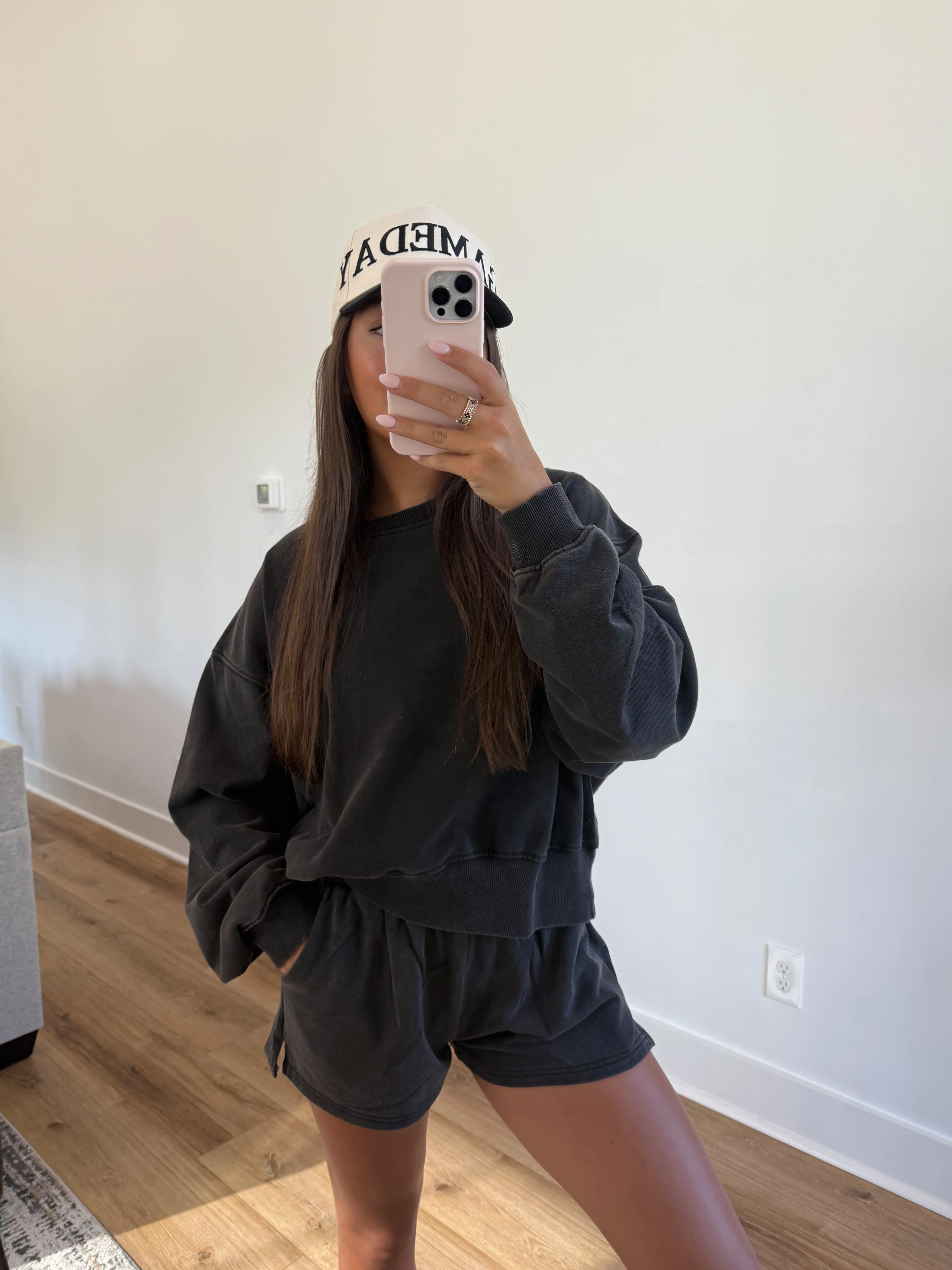 Washed Black Sweatshort Set - Image 2