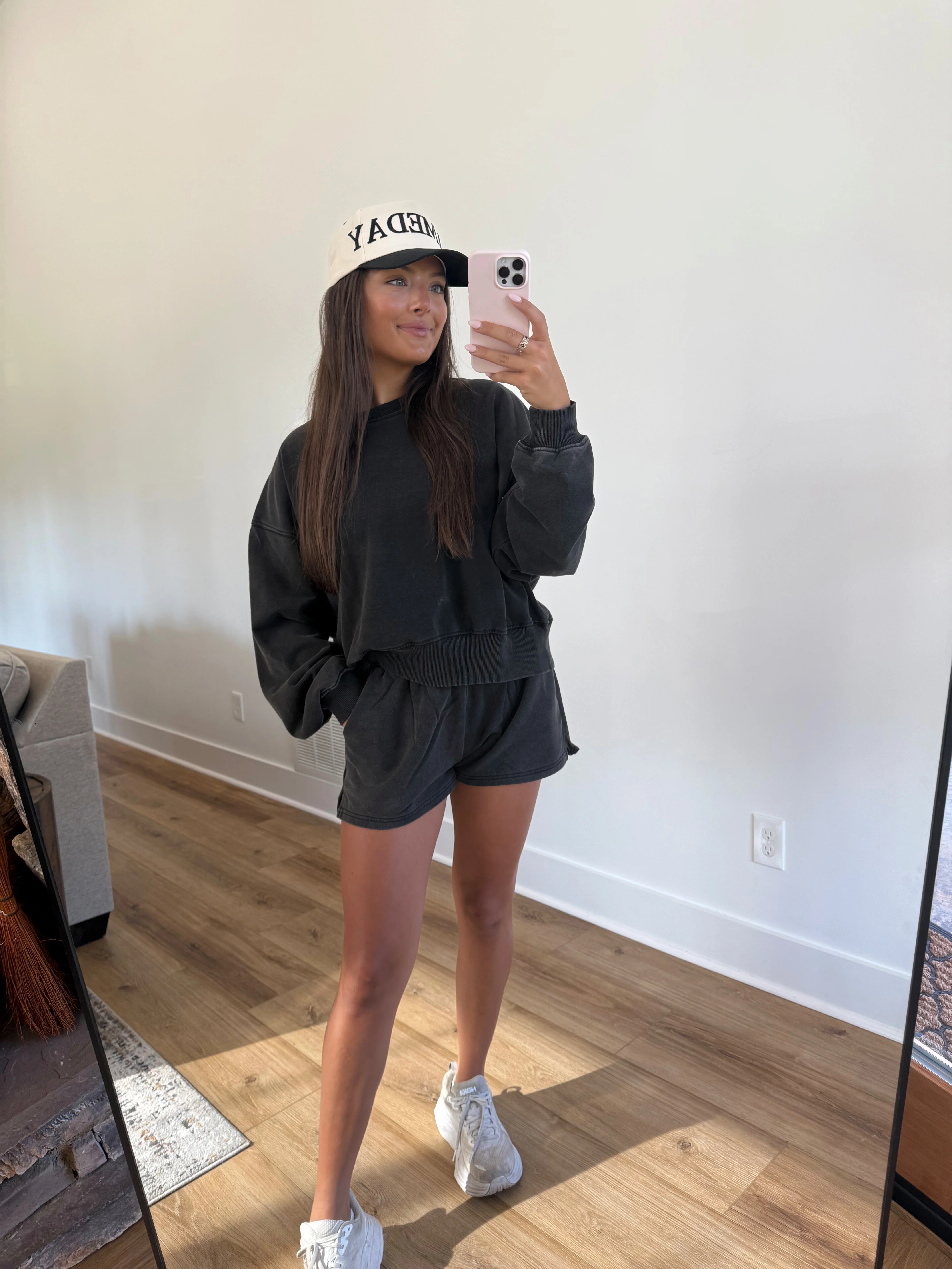 Washed Black Sweatshort Set - Image 3