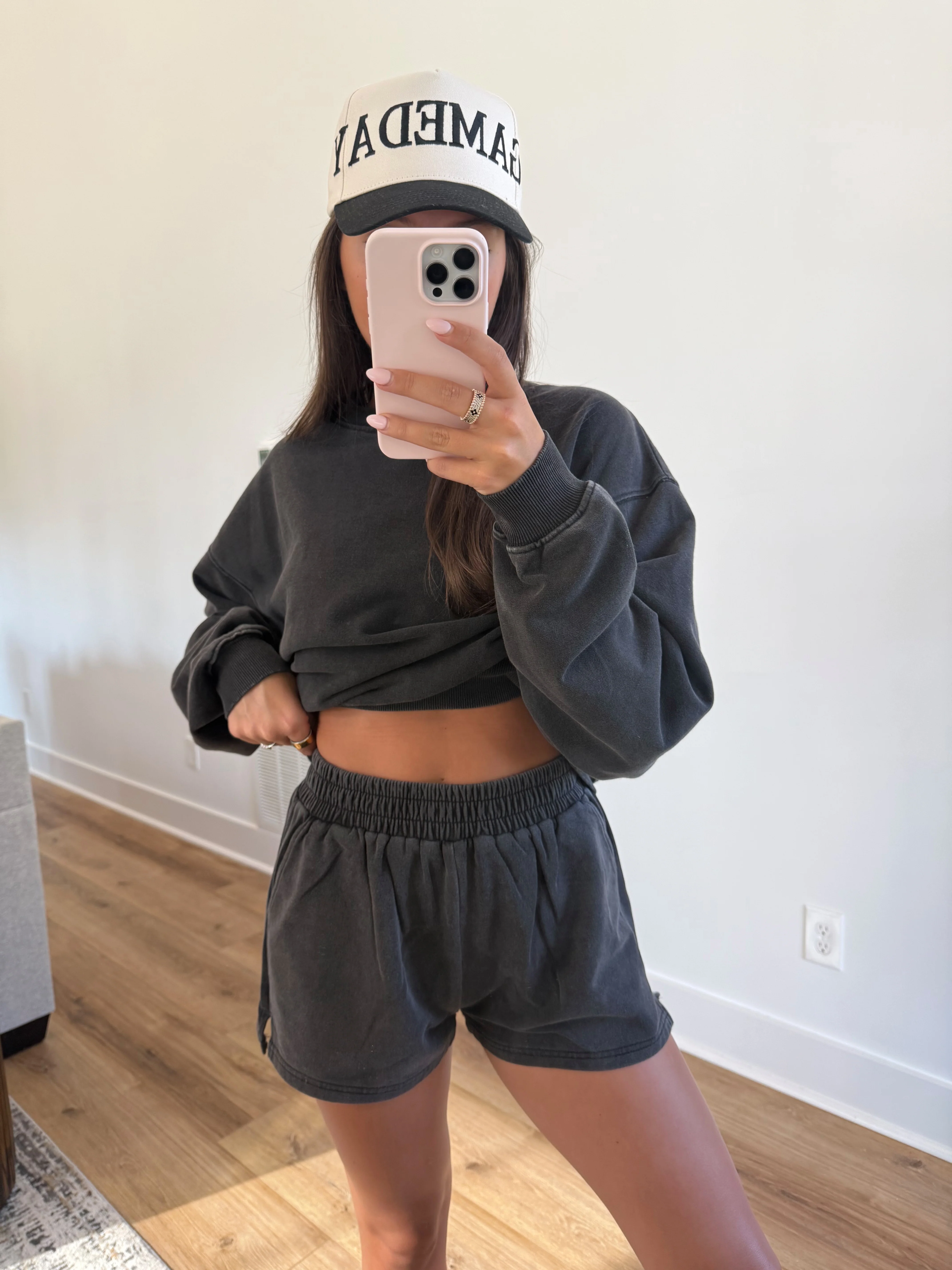 Washed Black Sweatshort Set - Image 7