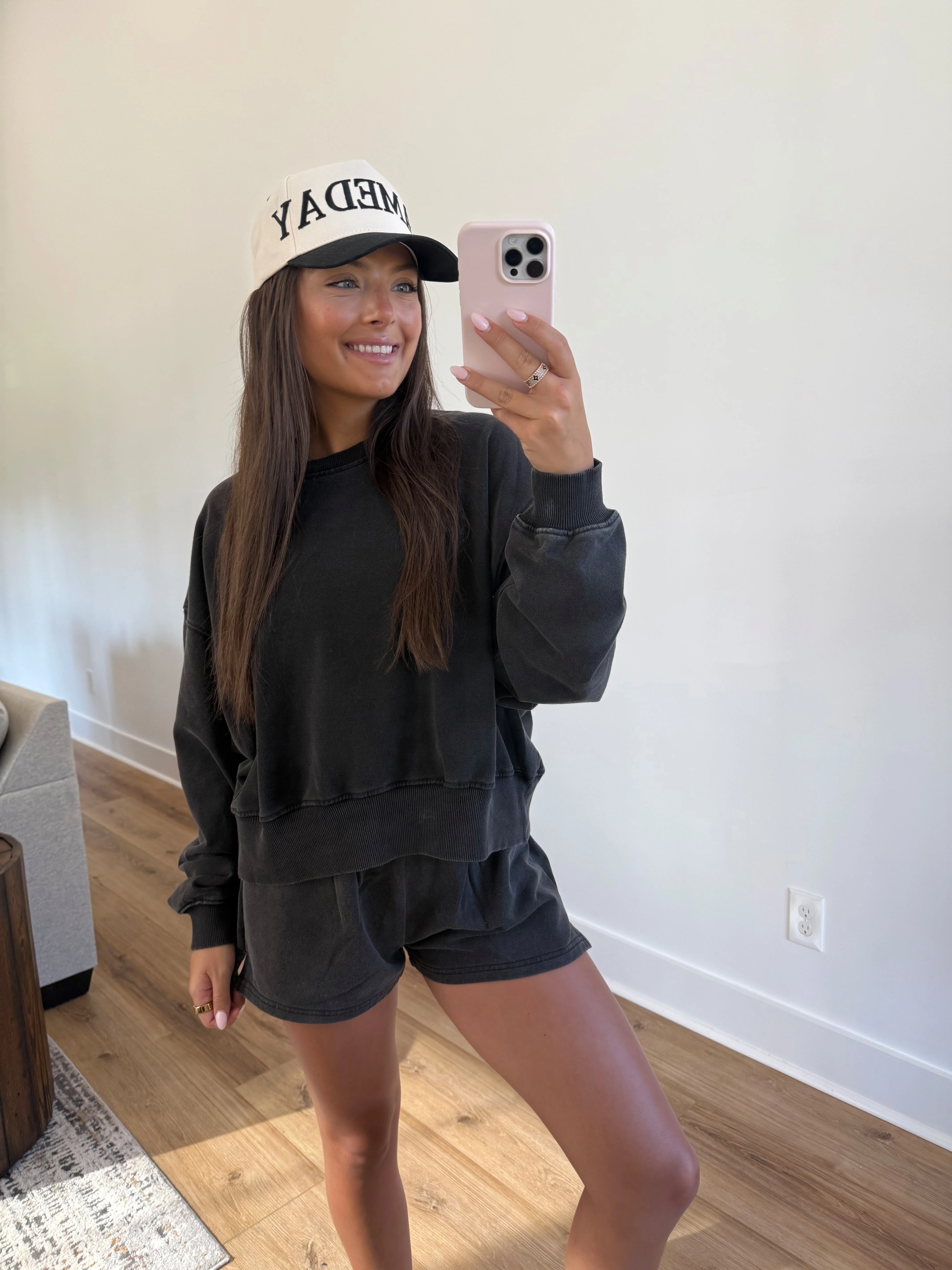 Washed Black Sweatshort Set - Image 8