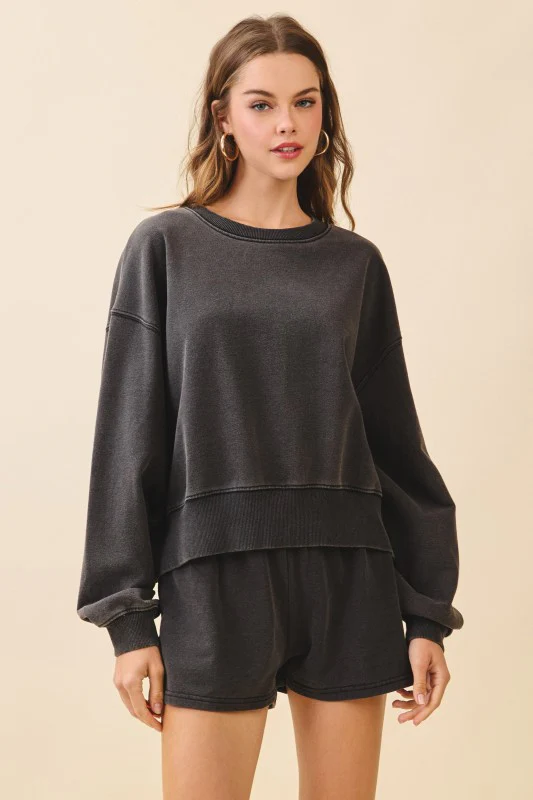 Washed Black Sweatshort Set - Image 9