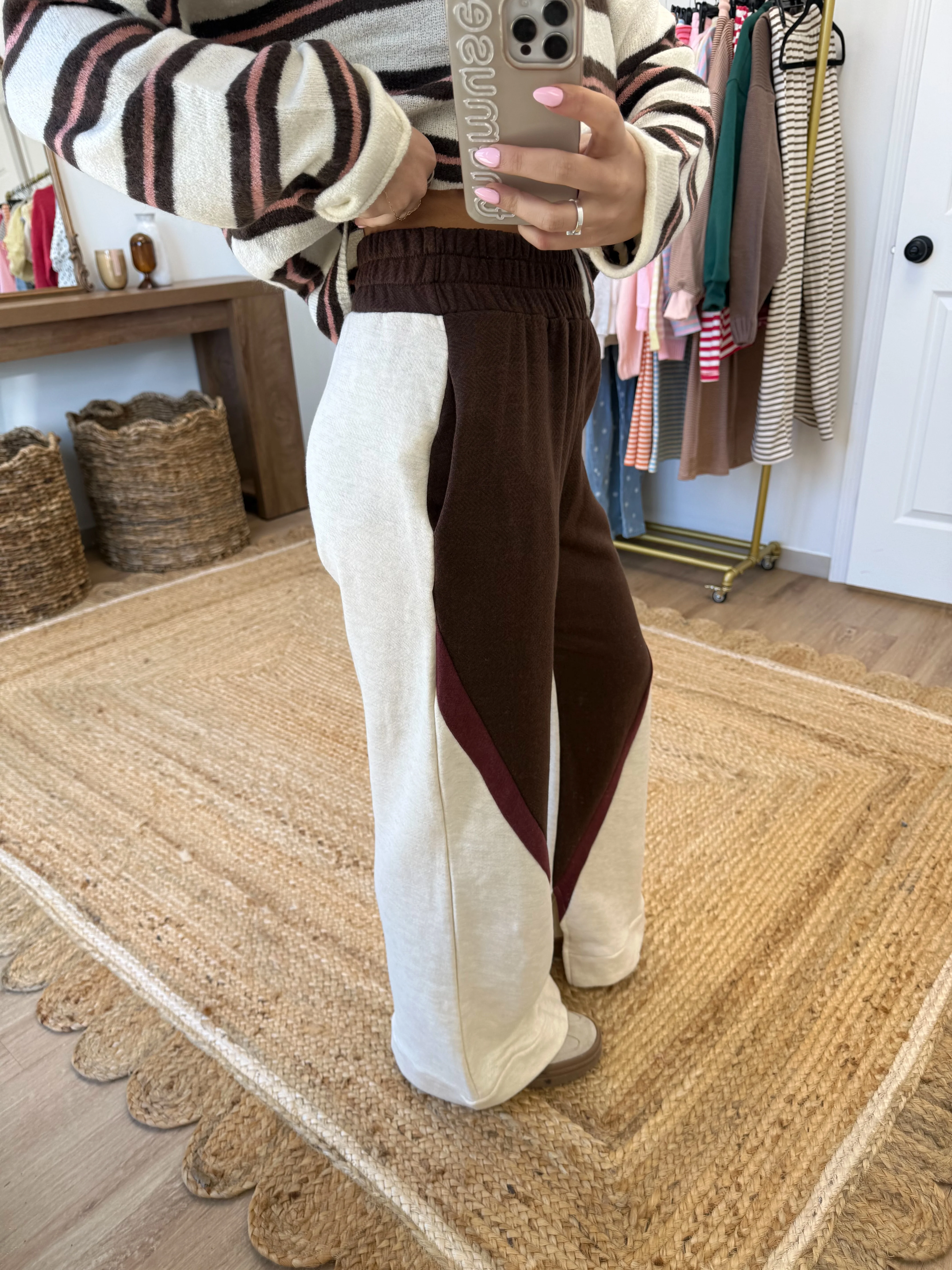 Weekend Colorblock Pants (Brown/Cream) - Image 2