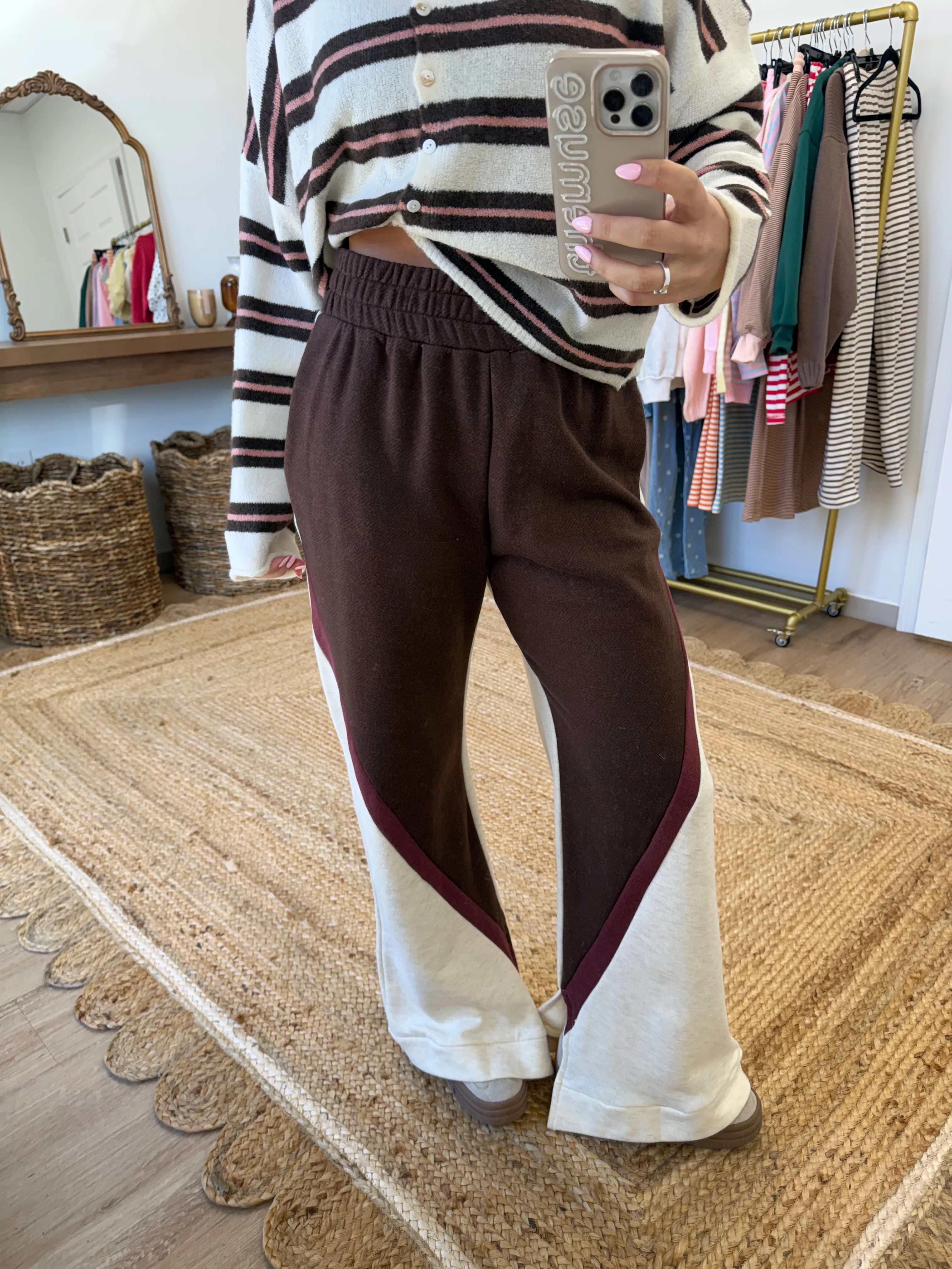 Weekend Colorblock Pants (Brown/Cream) - Image 4