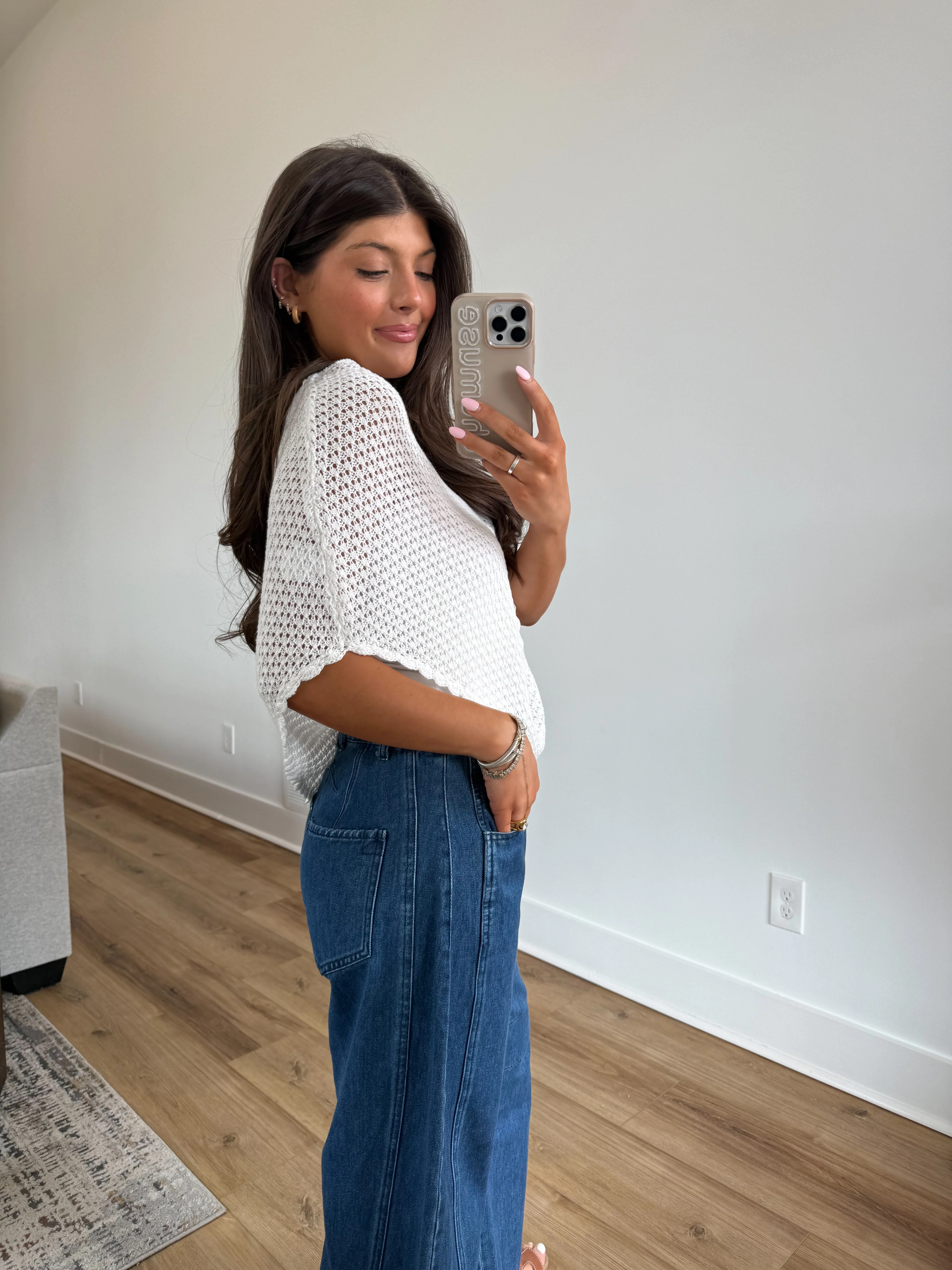 White Crochet Poncho - Image 4