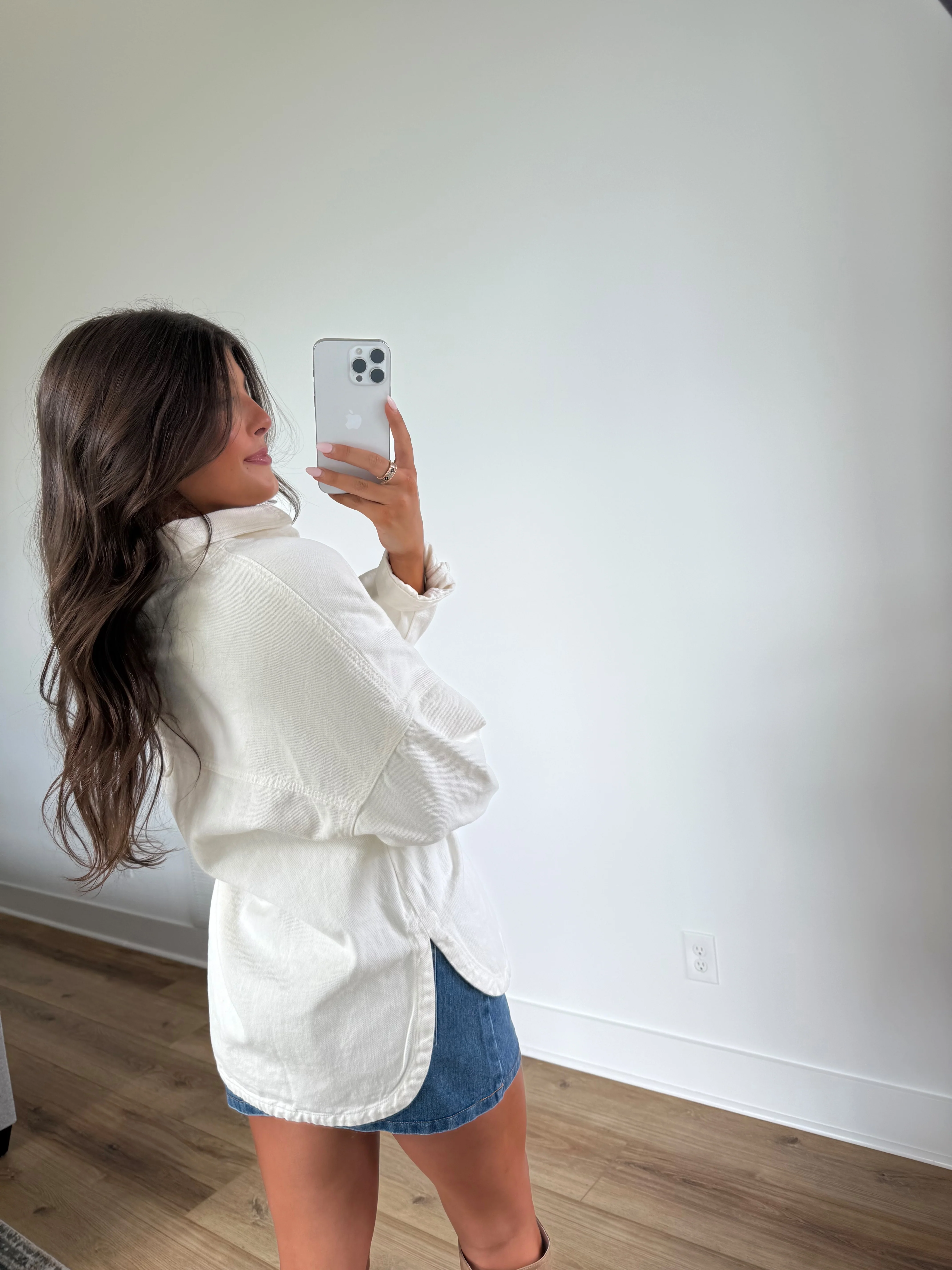 White Denim Shacket - Image 3