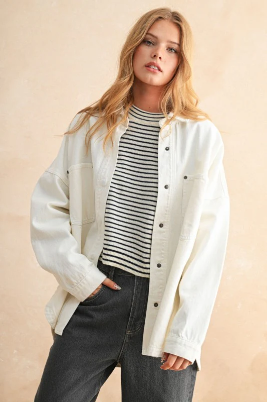White Denim Shacket - Image 5