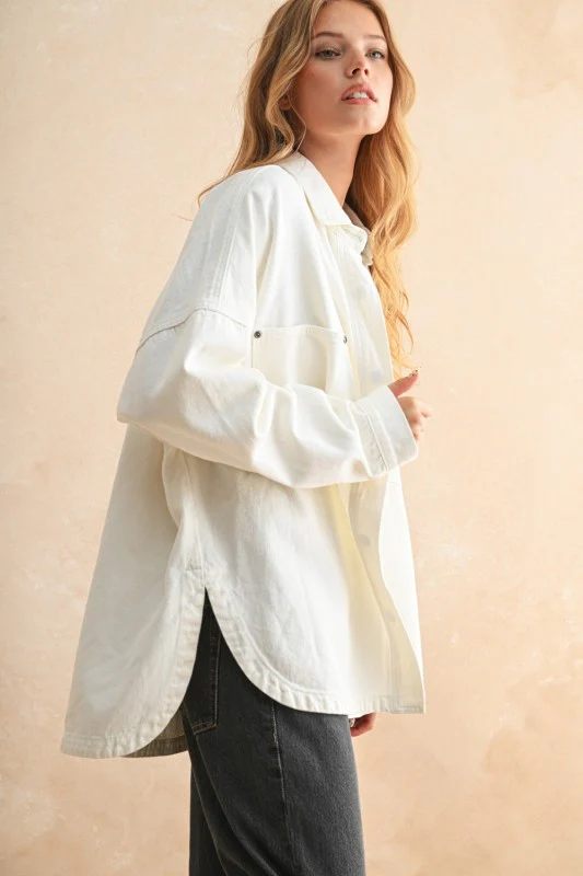 White Denim Shacket - Image 7