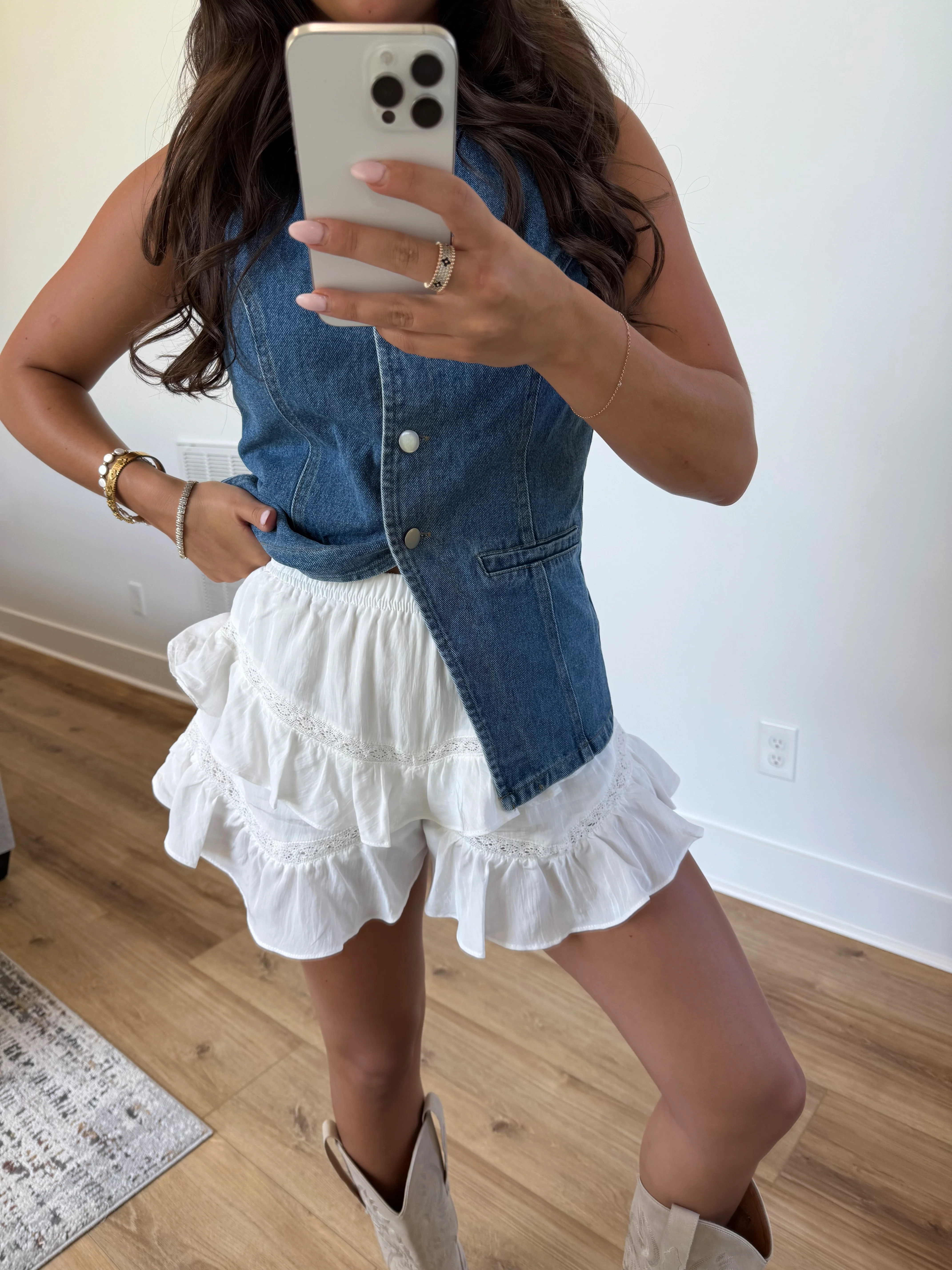 White Ruffle Lace Shorts - Image 5