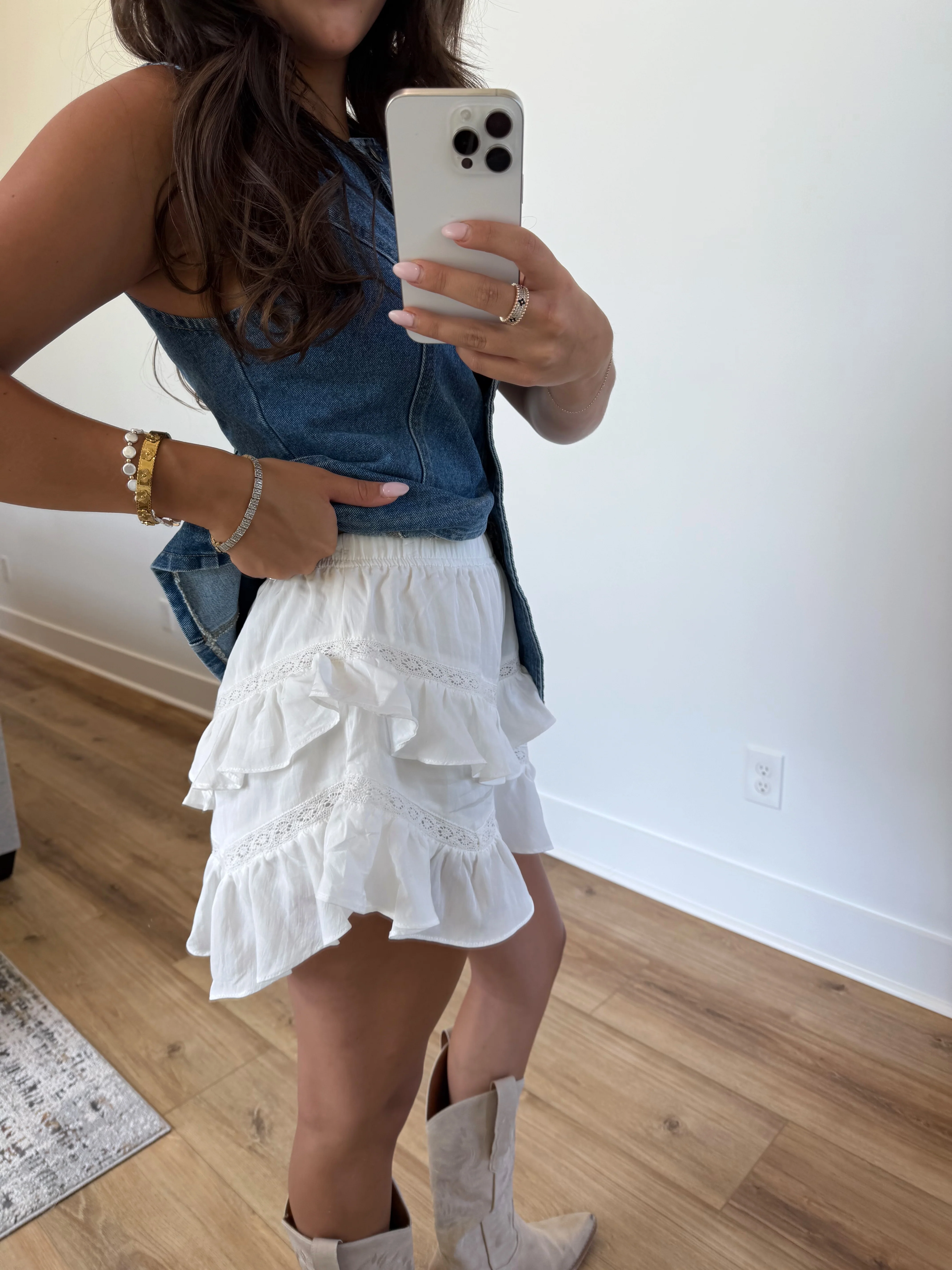 White Ruffle Lace Shorts - Image 6