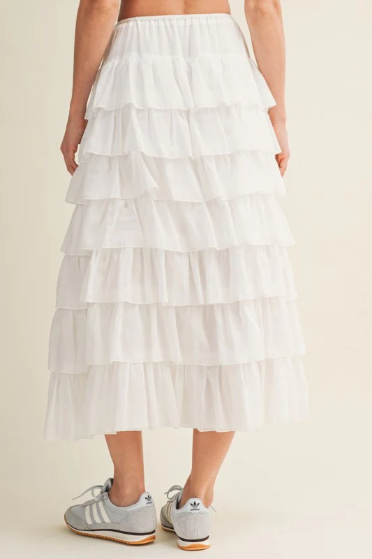 White Ruffle Maxi Skirt - Image 5