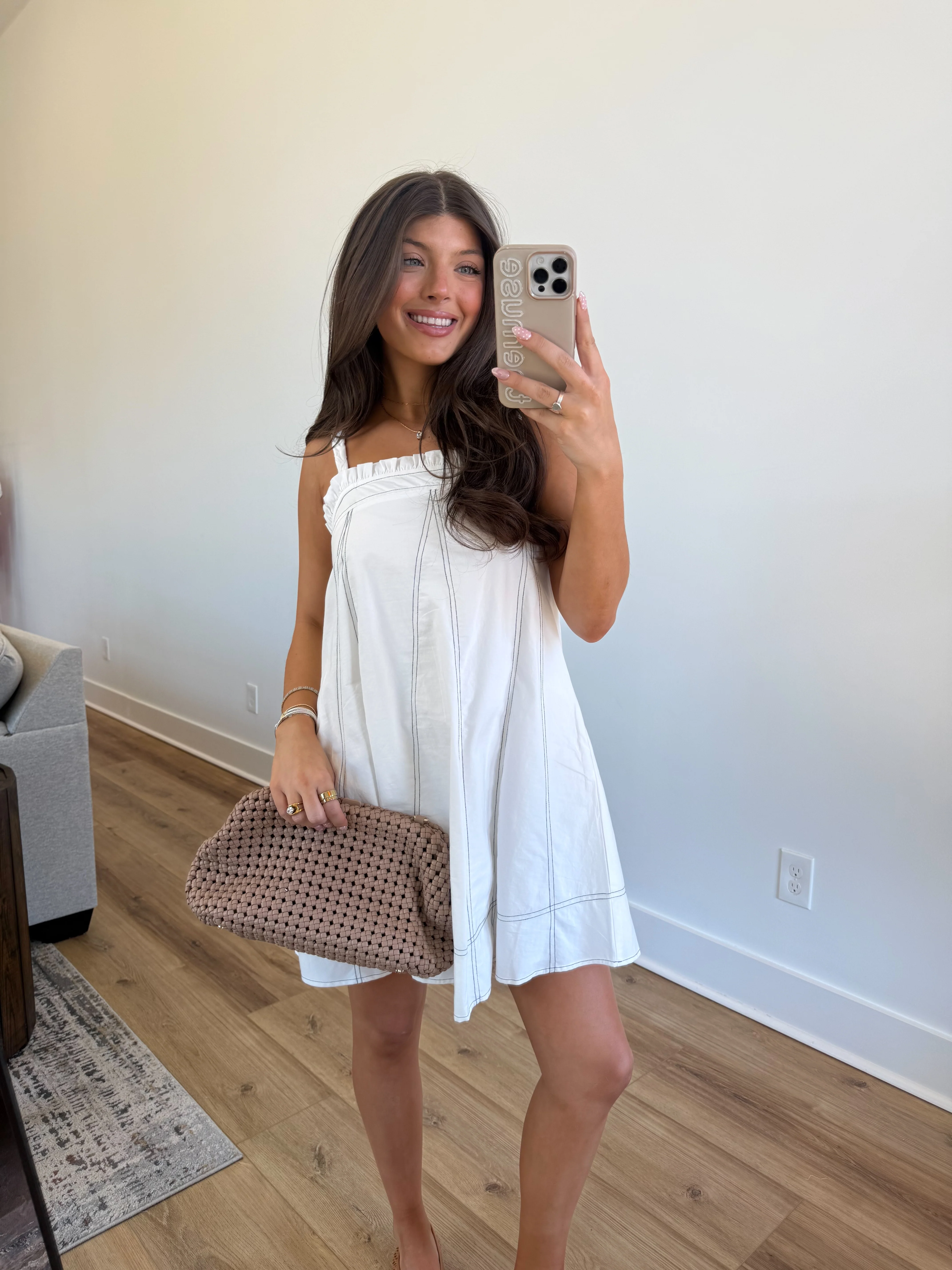 White Stitch Swing Dress - Image 2