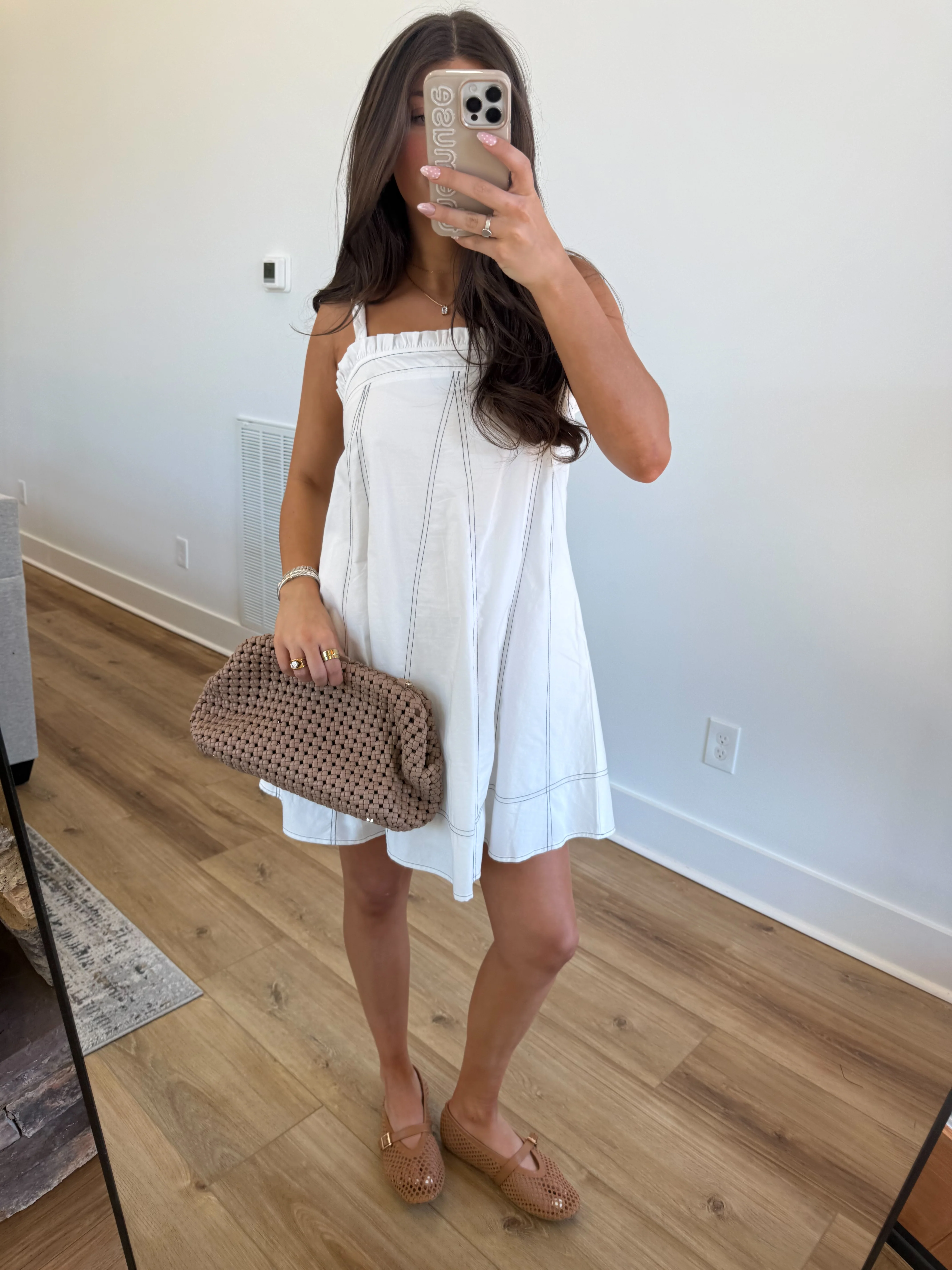 White Stitch Swing Dress - Image 5