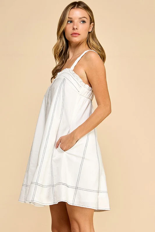 White Stitch Swing Dress - Image 8