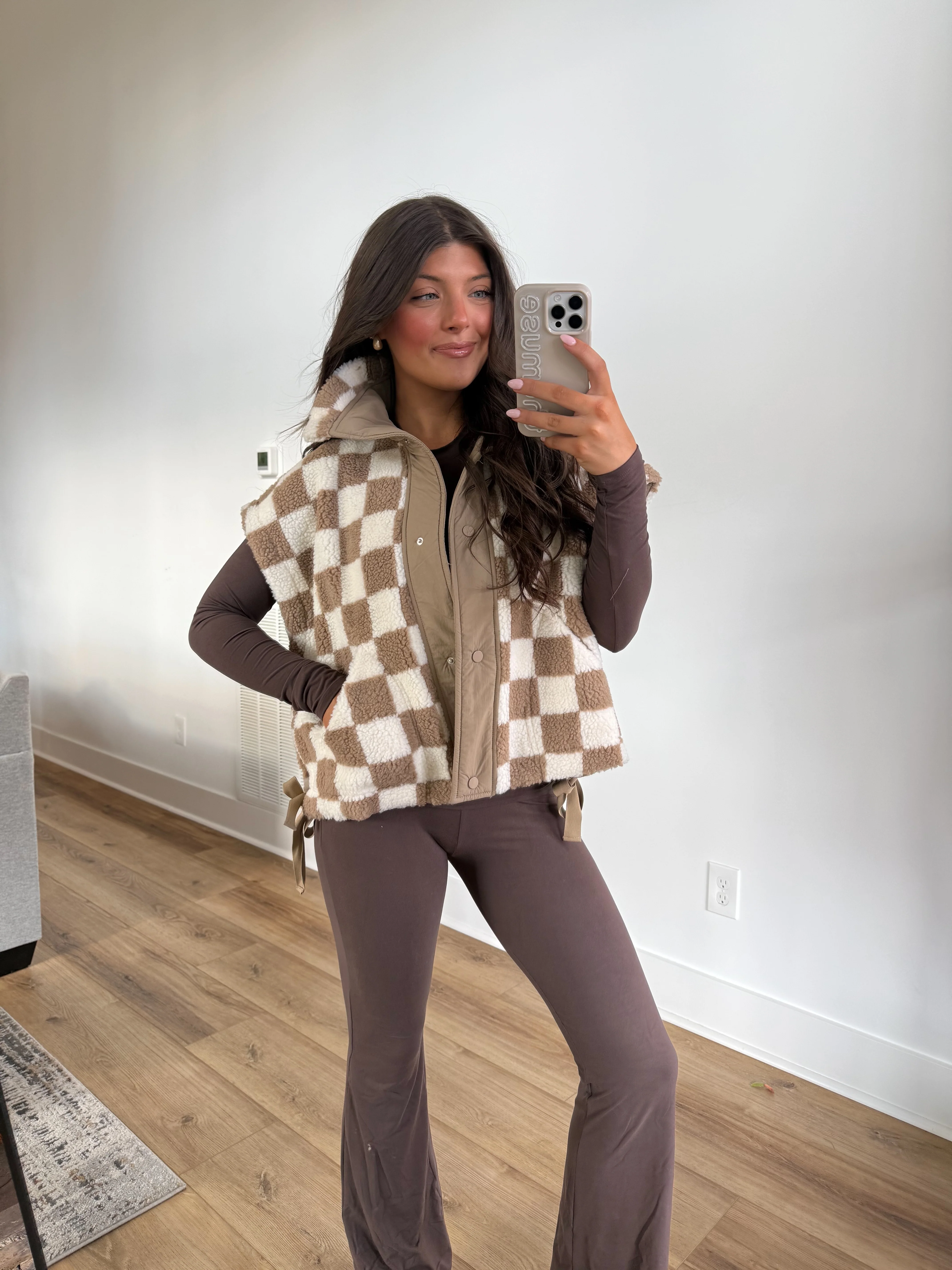 Winter Check Sherpa Vest (Restock)