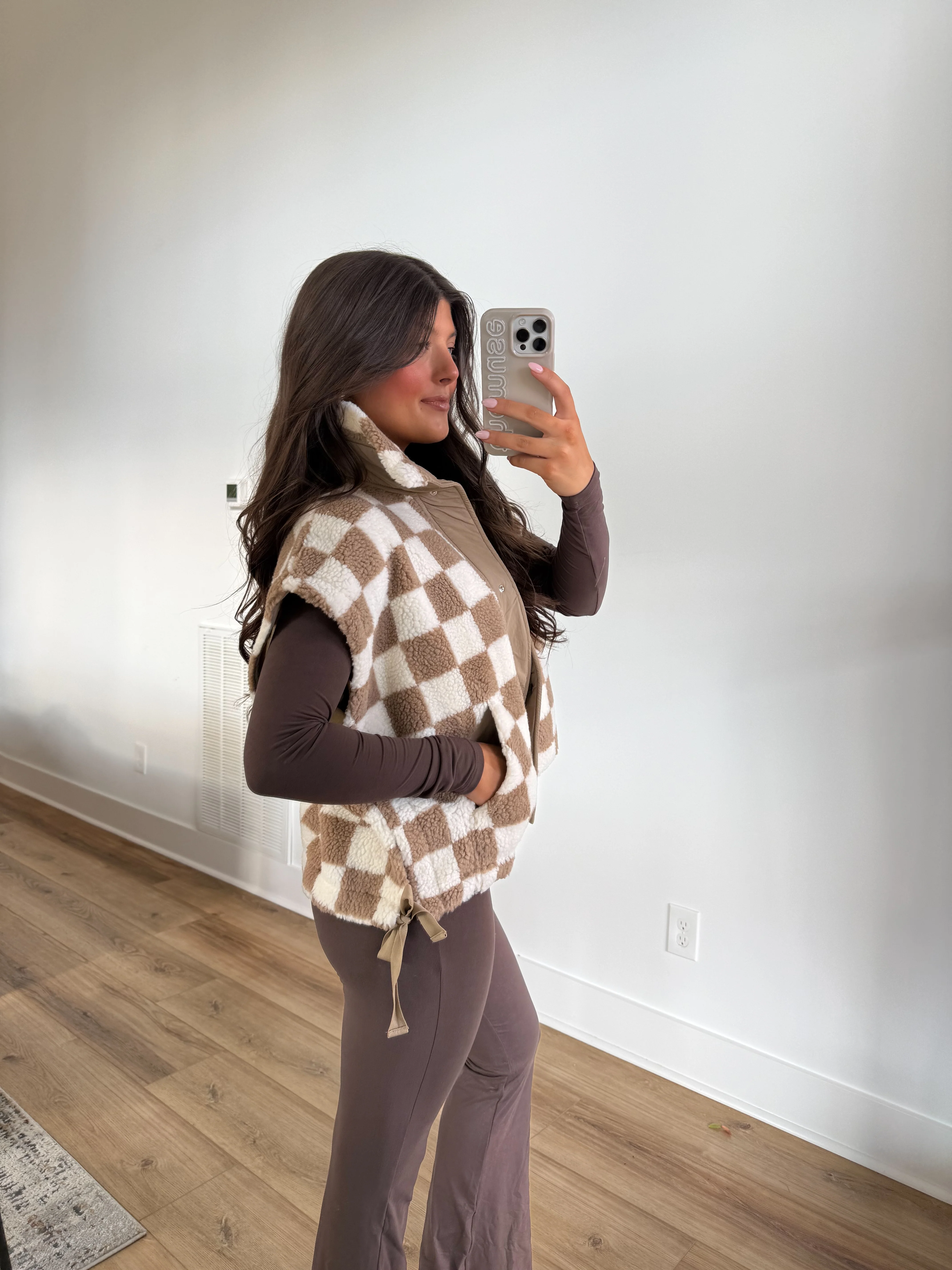 Winter Check Sherpa Vest (Restock) - Image 3