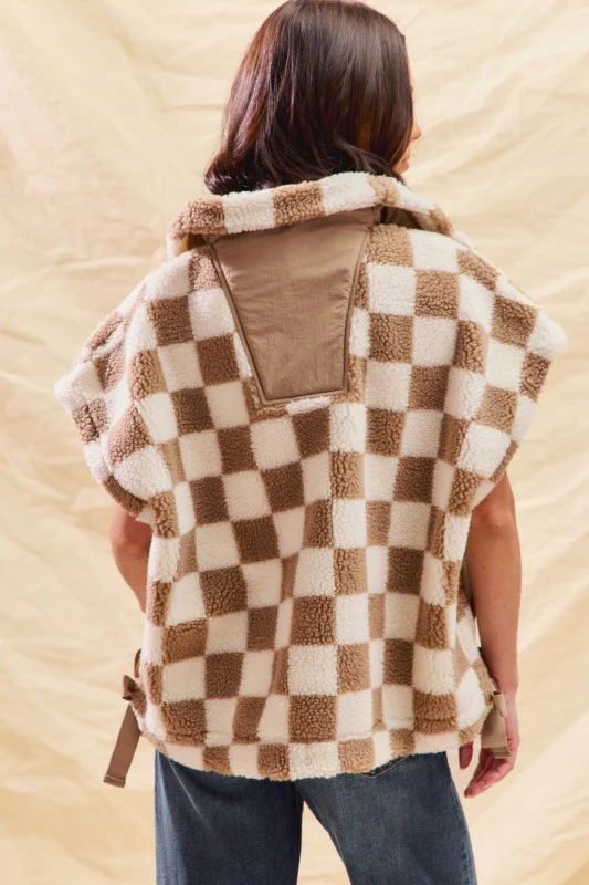 Winter Check Sherpa Vest (Restock) - Image 4