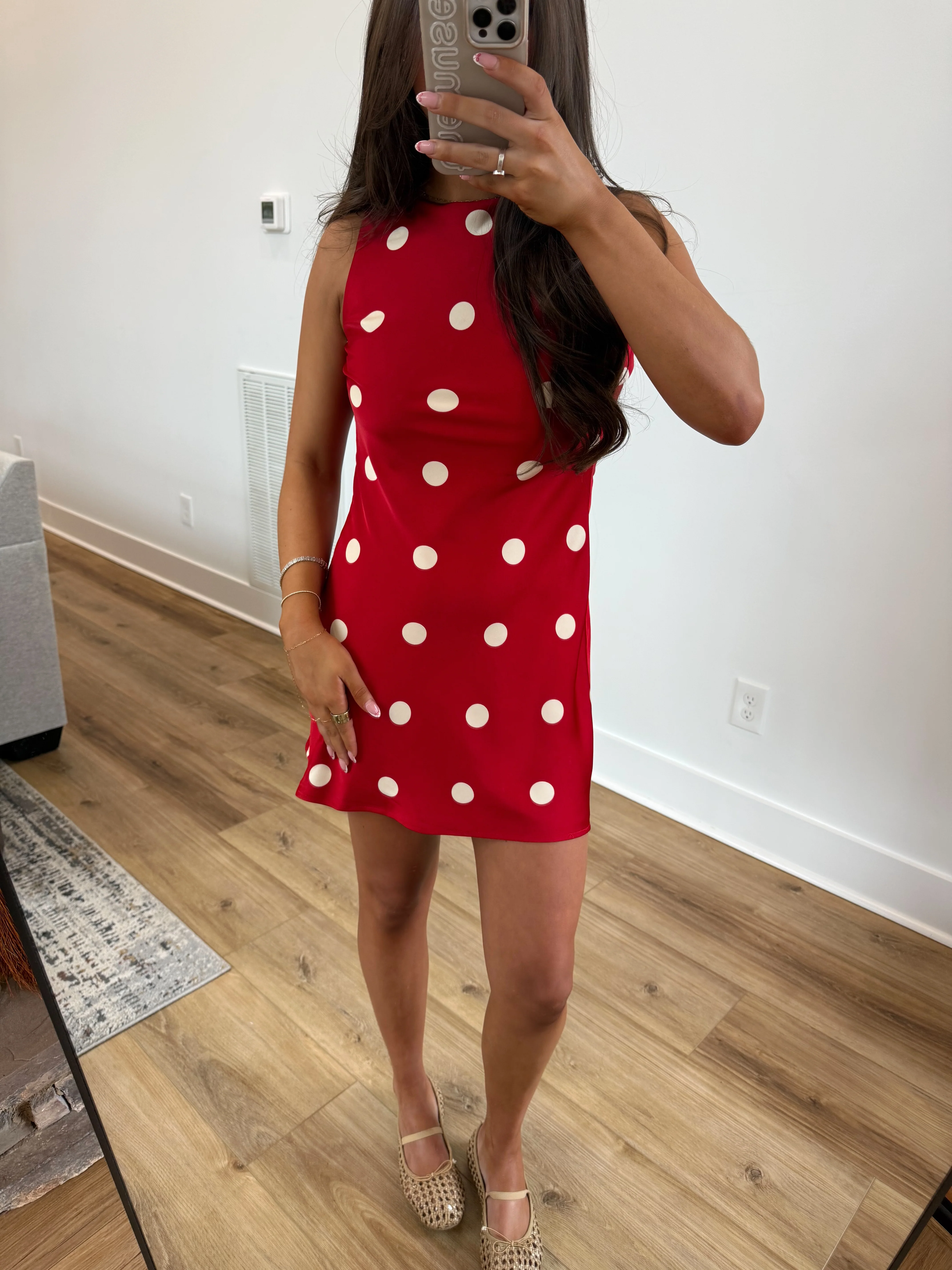 With Love Mini Dress (Red/Cream) - Image 4