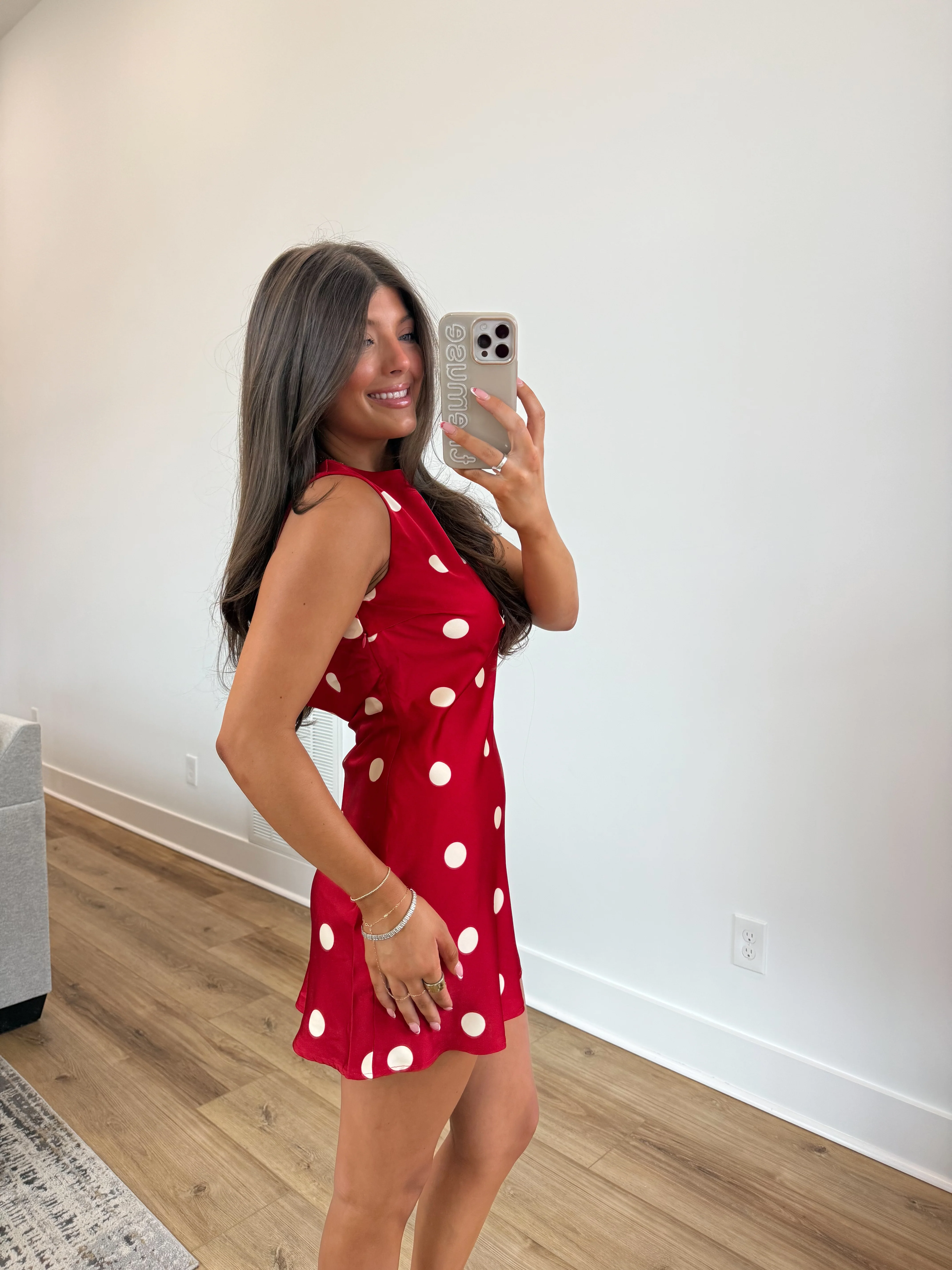 With Love Mini Dress (Red/Cream) - Image 5