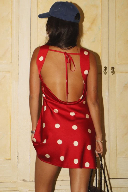 With Love Mini Dress (Red/Cream) - Image 8