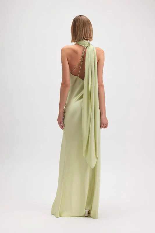 Wrapped in Satin Maxi Dress (Green) - Image 7