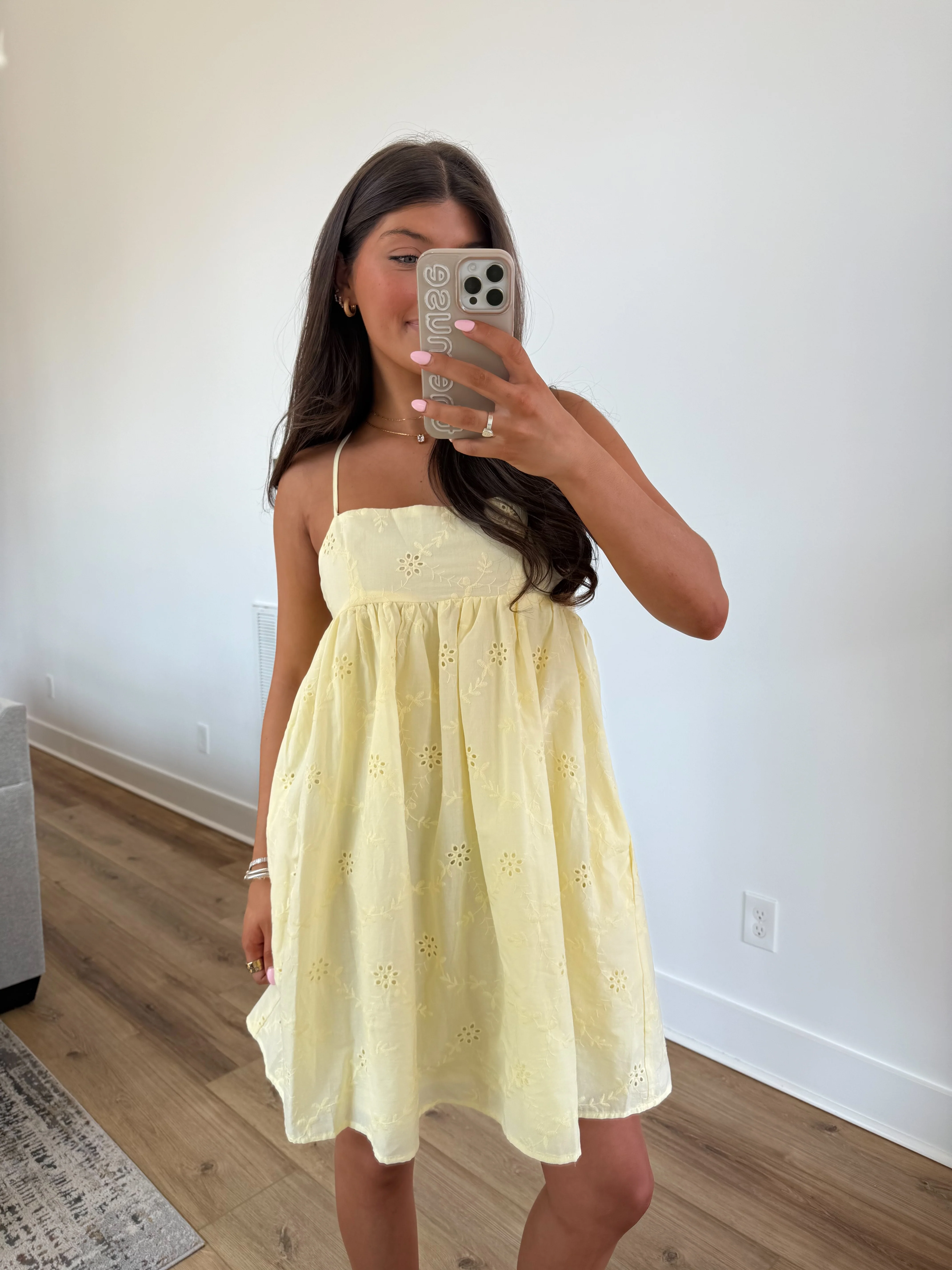 Yellow Eyelet Sundress - Image 4