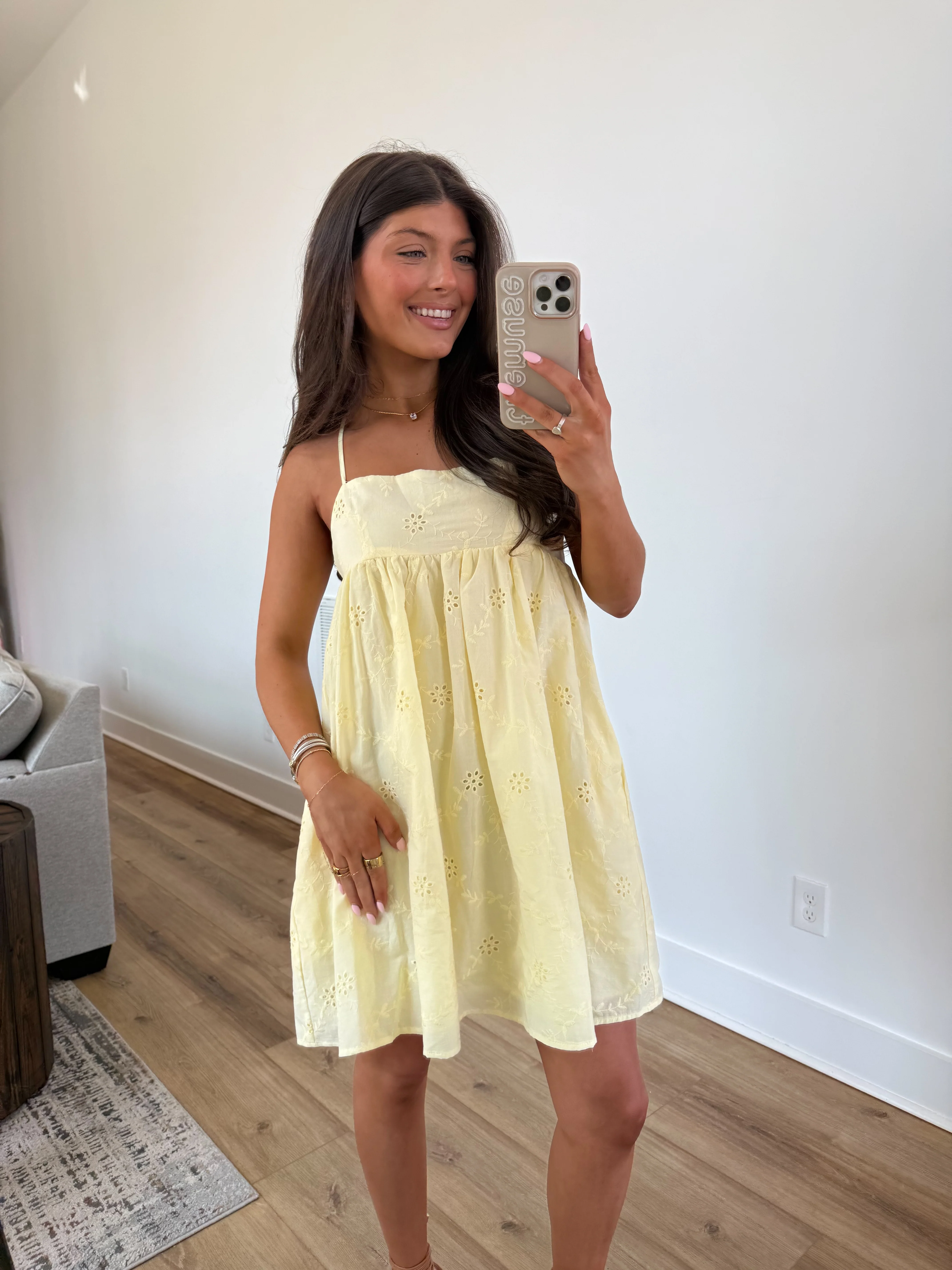 Yellow Eyelet Sundress - Image 5